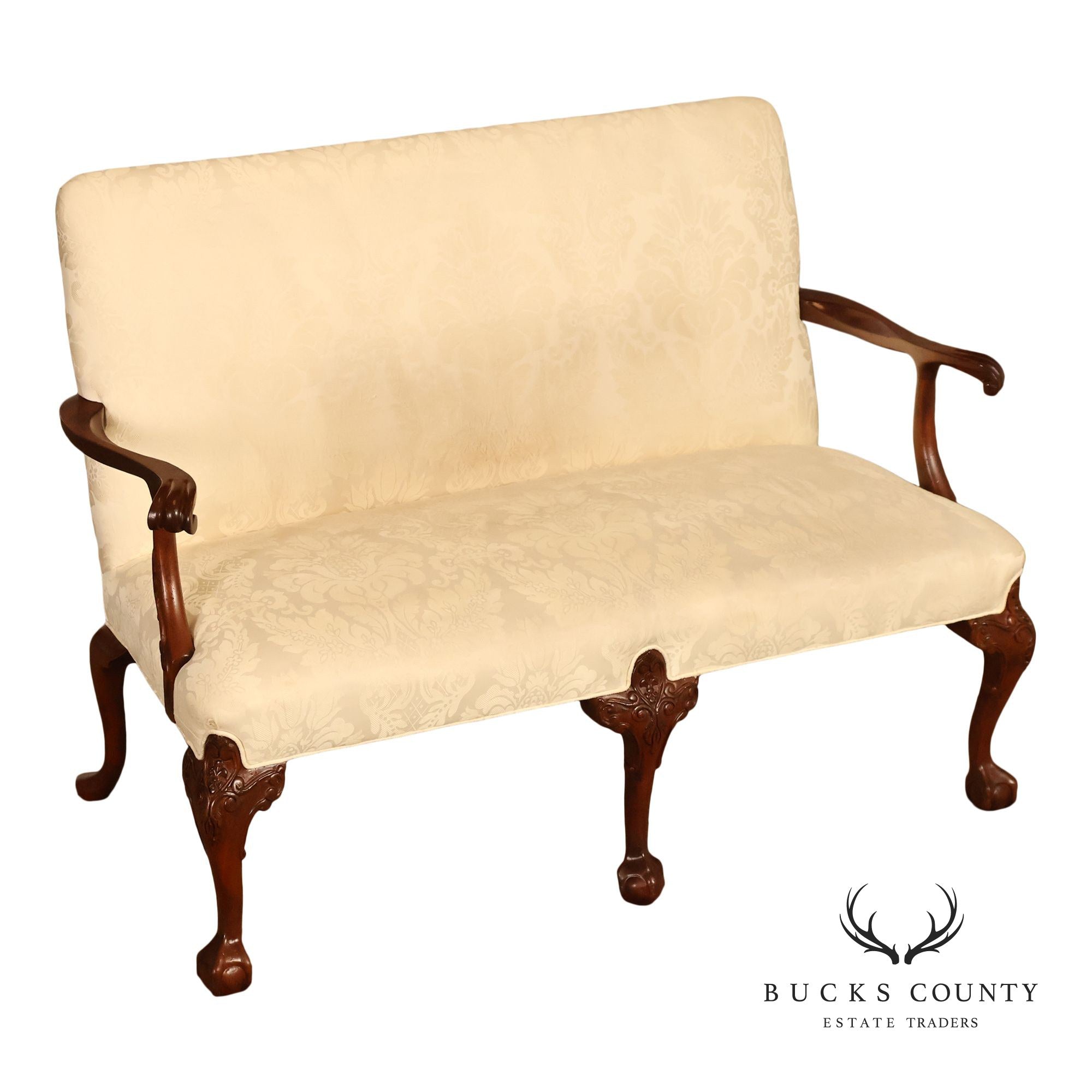 Southwood Chippendale Style Carved Frame Settee