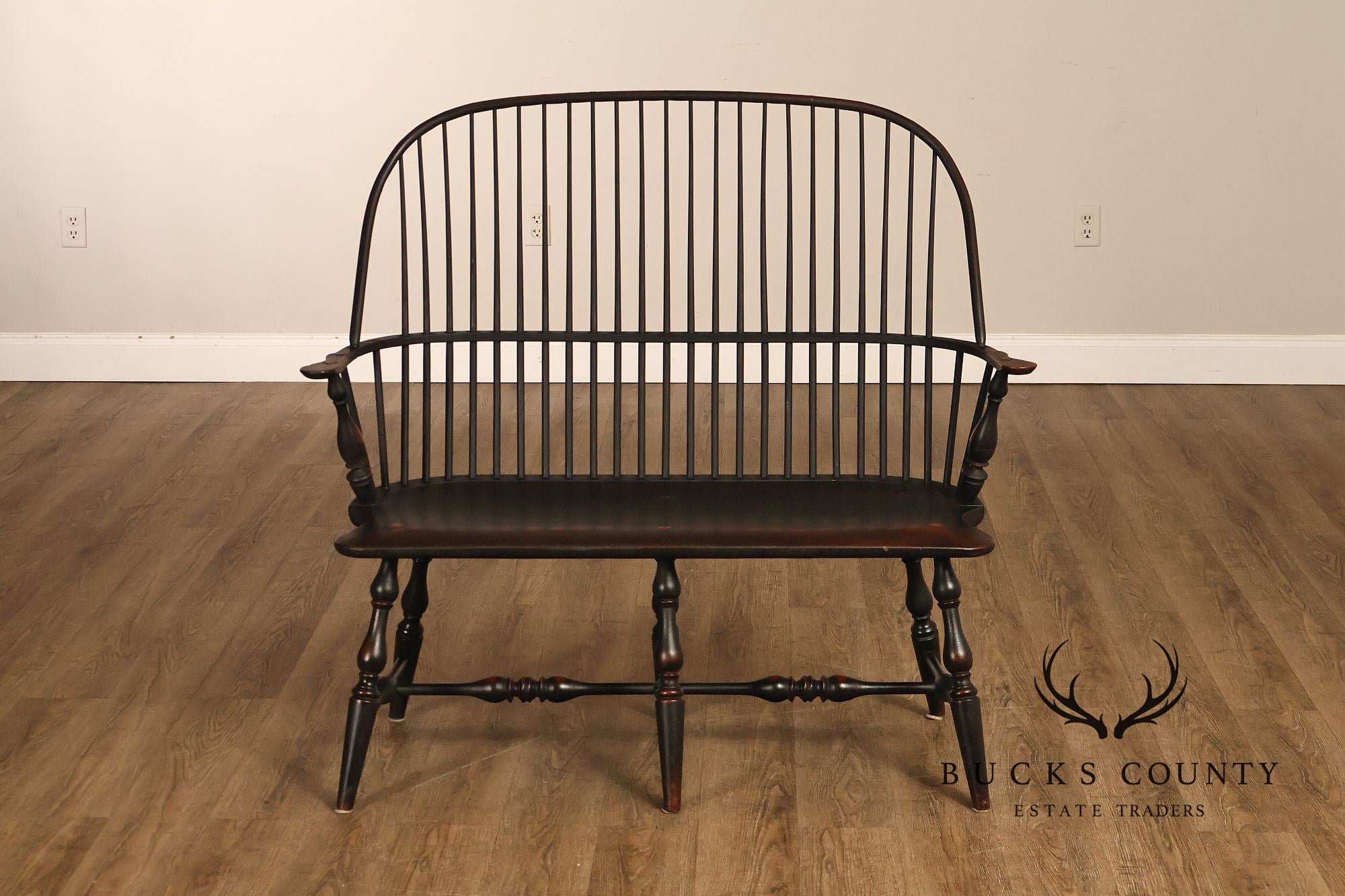 Custom Quality Black Painted Windsor Settee