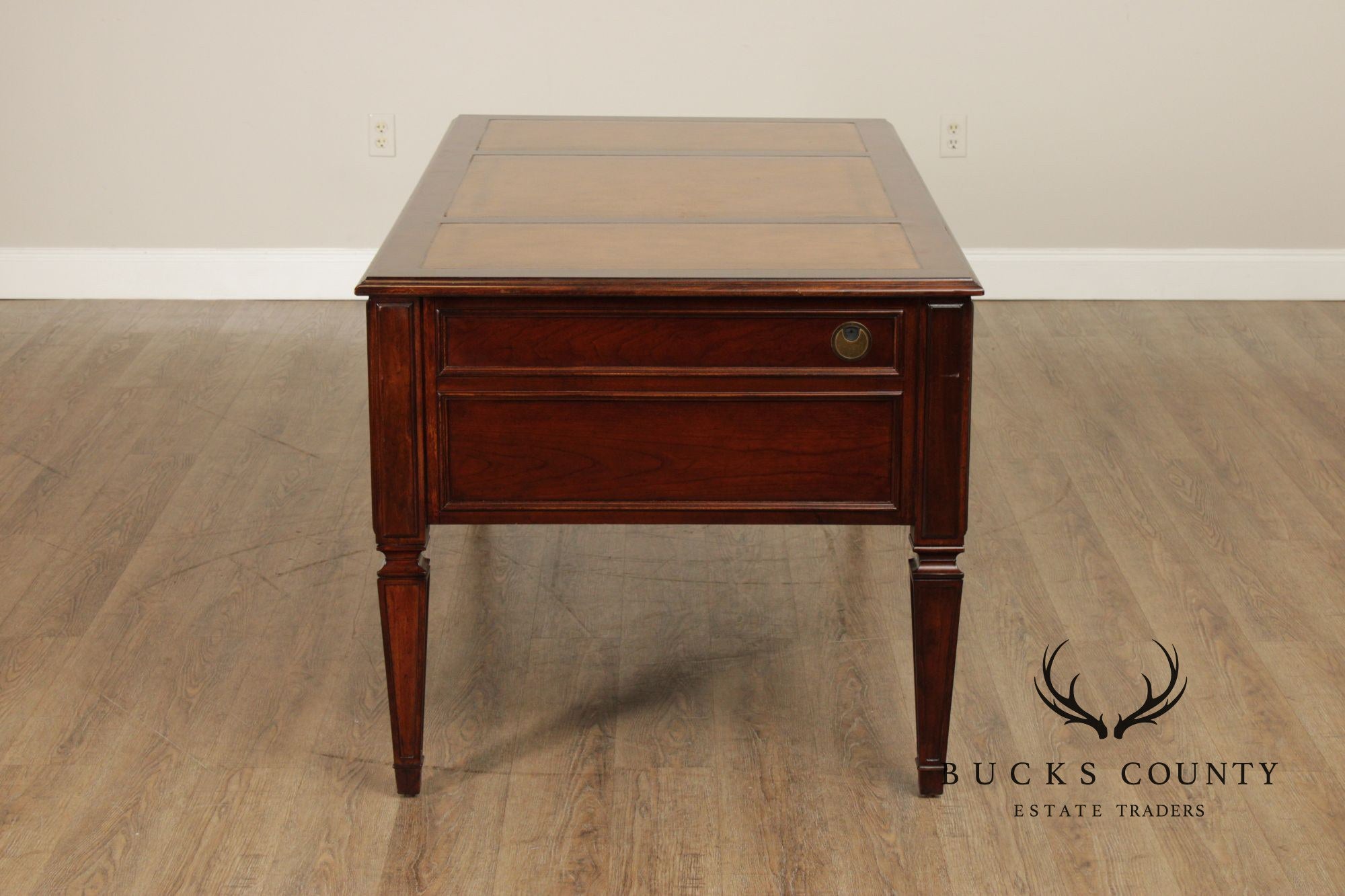 Ethan Allen Leather Top Cherry Executive Writing Desk