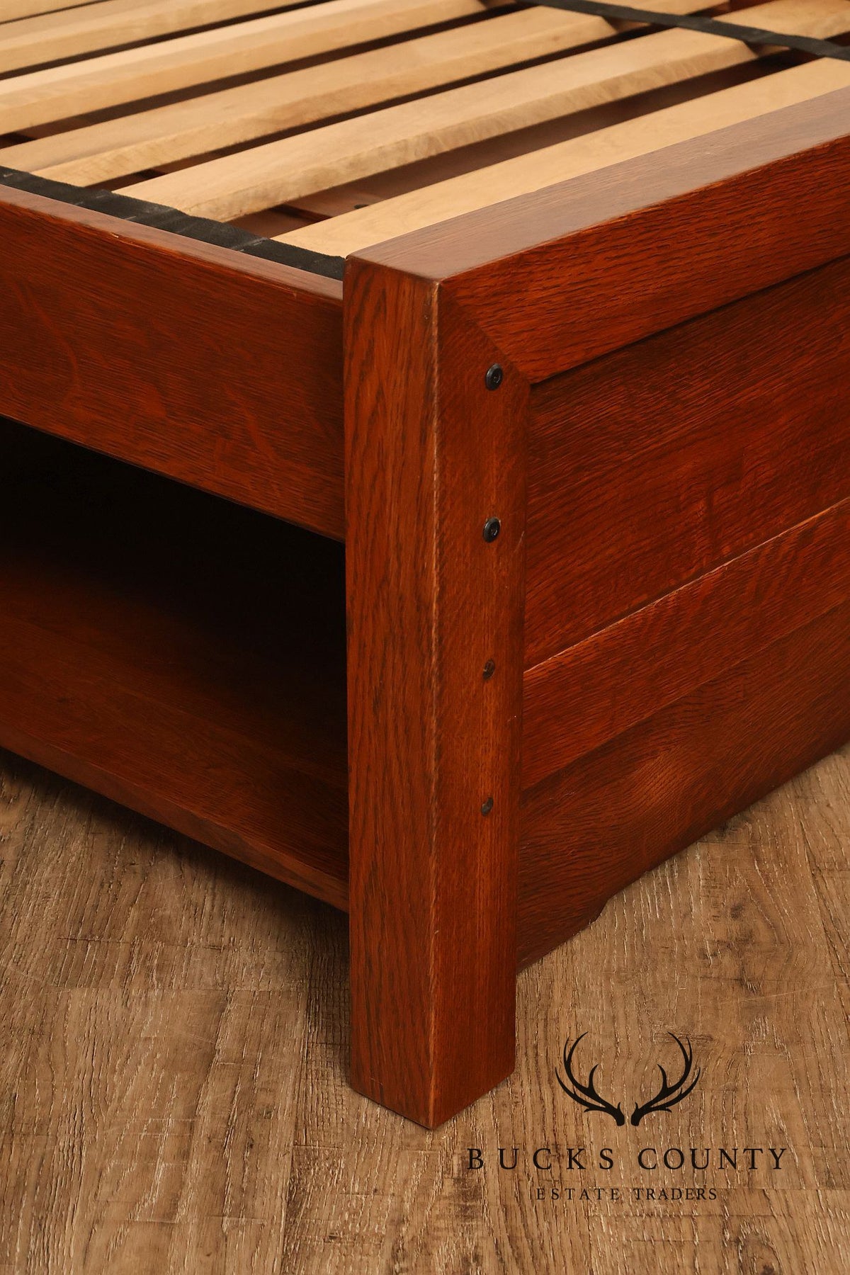 Stickley Antiquities Collection Mission Oak Twin Storage Bed