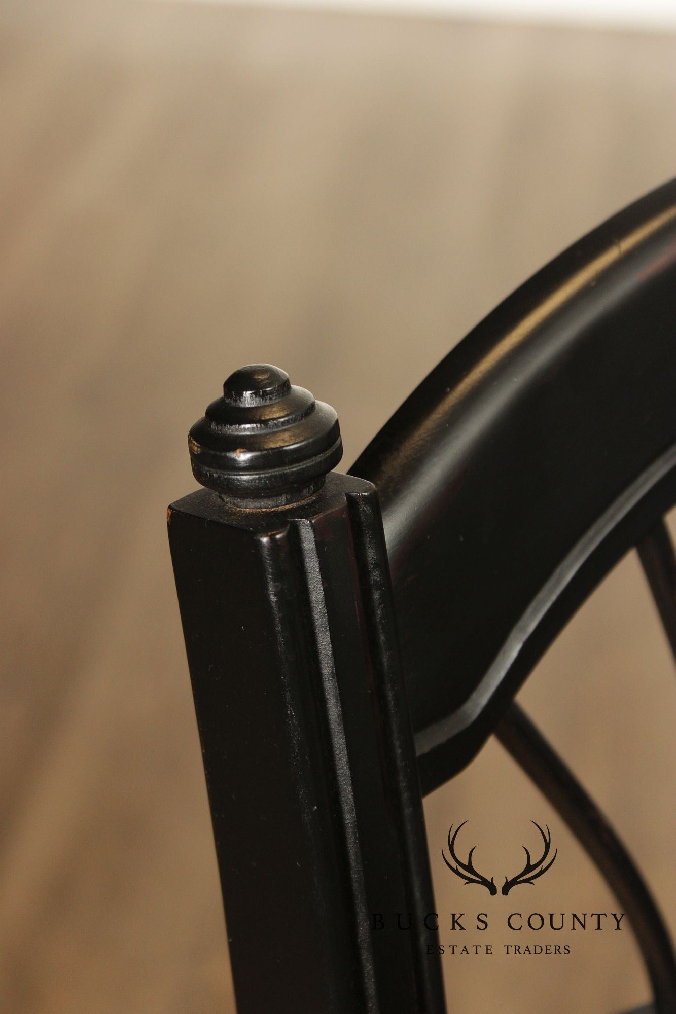 Lillian August Farmhouse Style Pair of Ebonized Counter Stools