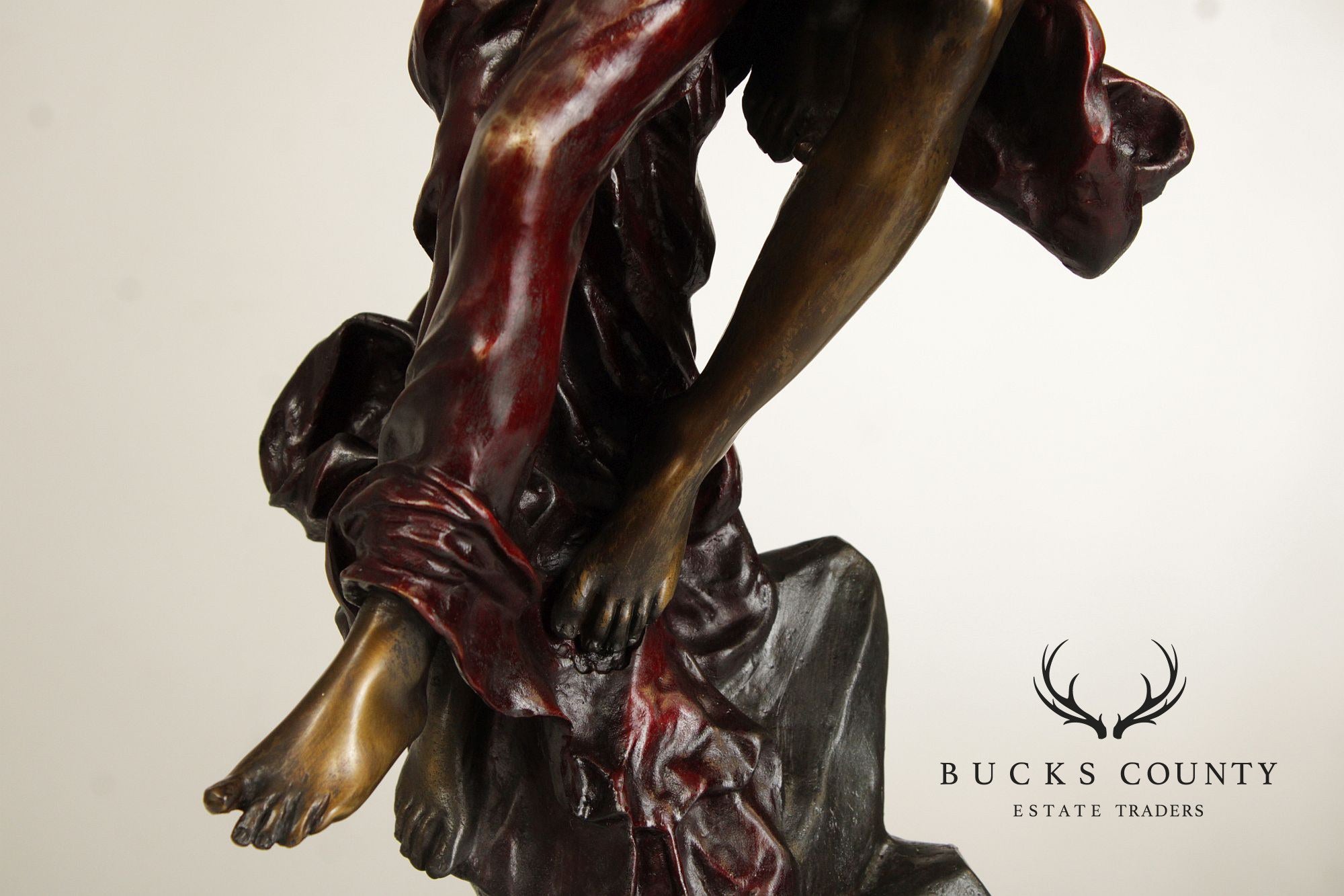 Henri Godet Bronze Statue, 'Cupid & Psyche'