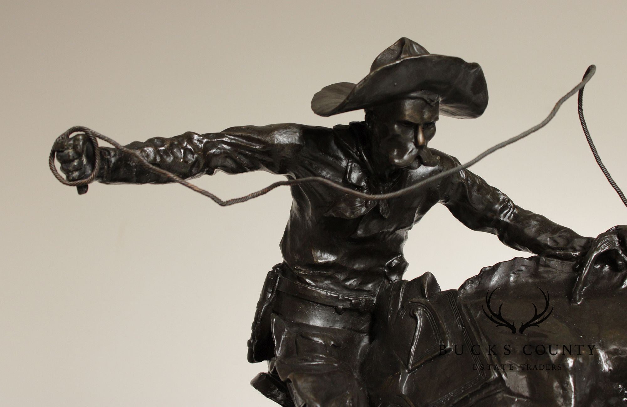Frederic Remington Bronze Sculpture, 'Bronco Buster'