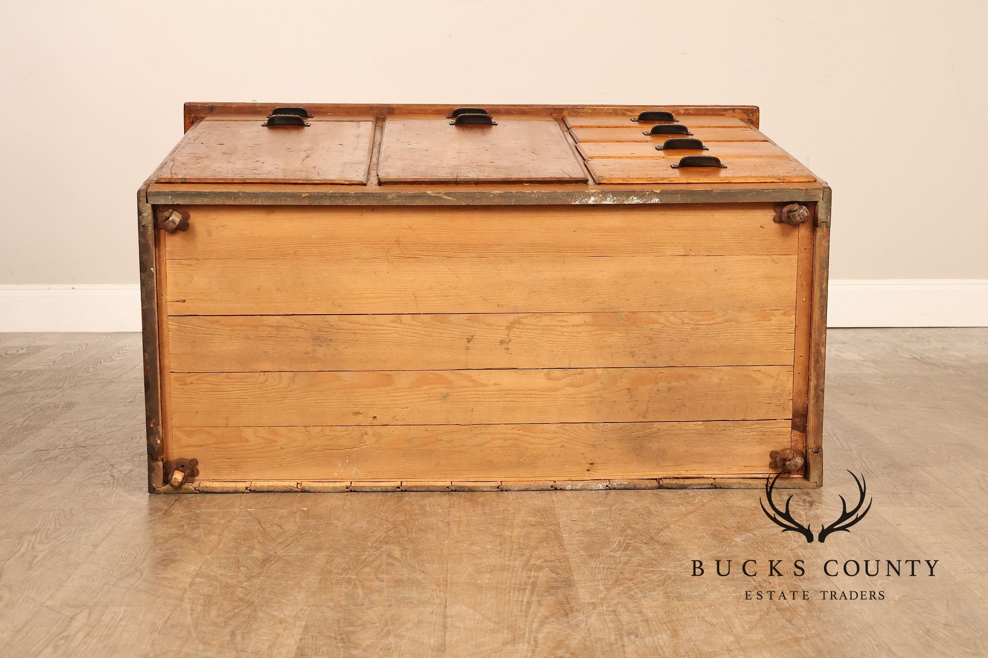 County Style Antique Industrial Baker’s Cabinet