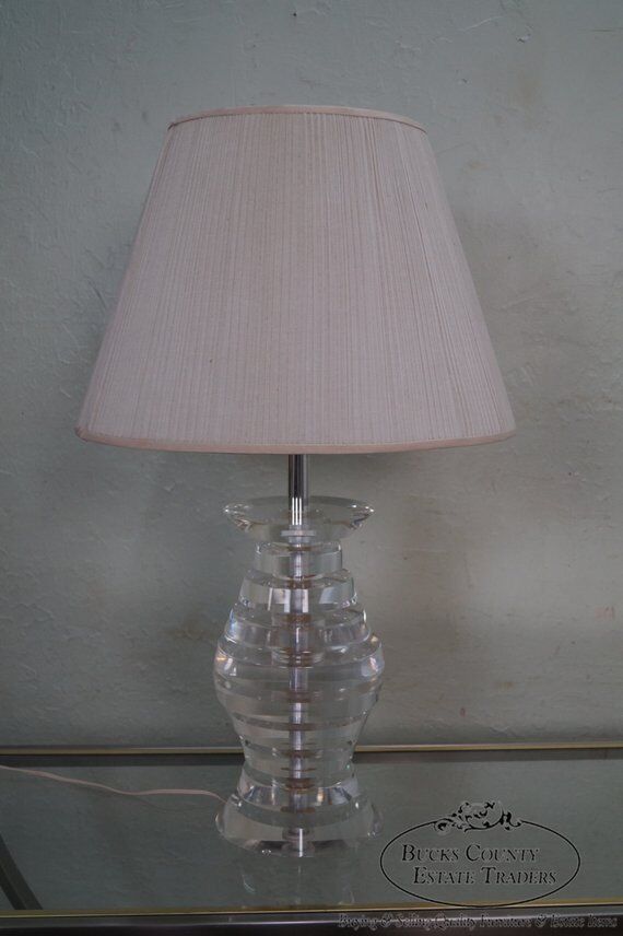 Mid Century Modern Lucite Table Lamp by George Bullio