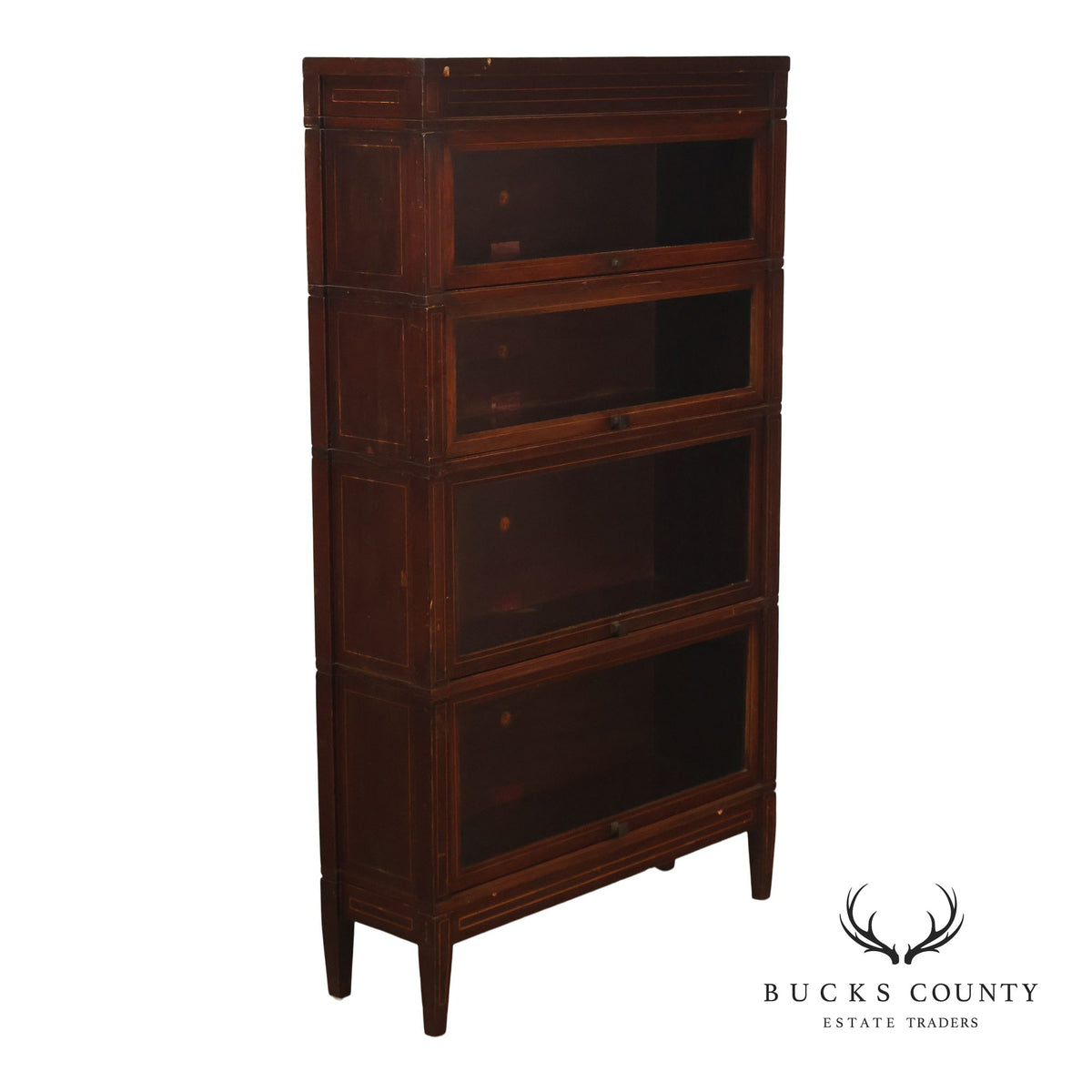 Antique Globe Wernicke Mahogany Four-Stack Barrister Bookcase