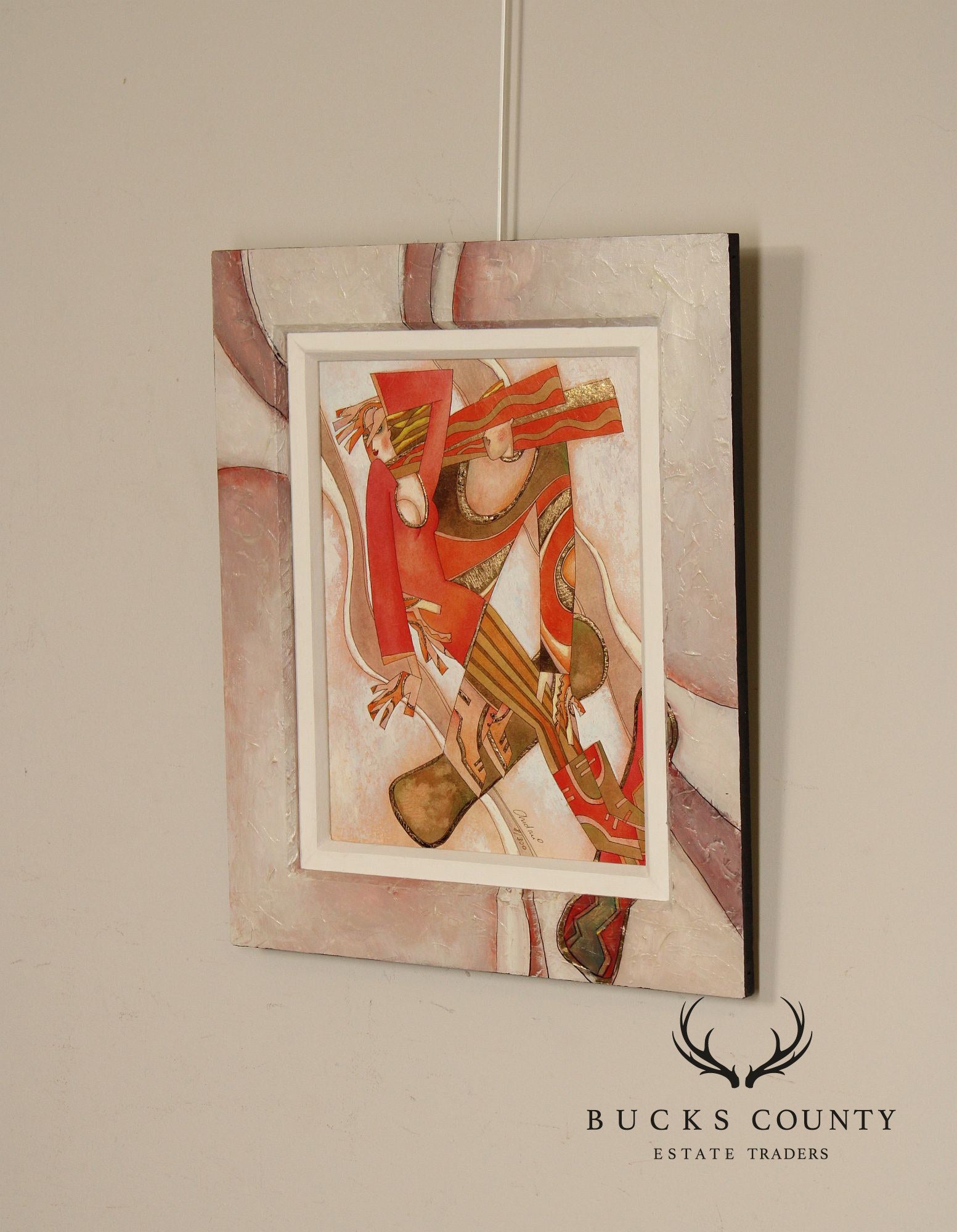 Andrei Protsouk Hand-Embellished Print, 'Snowboard Lovers'