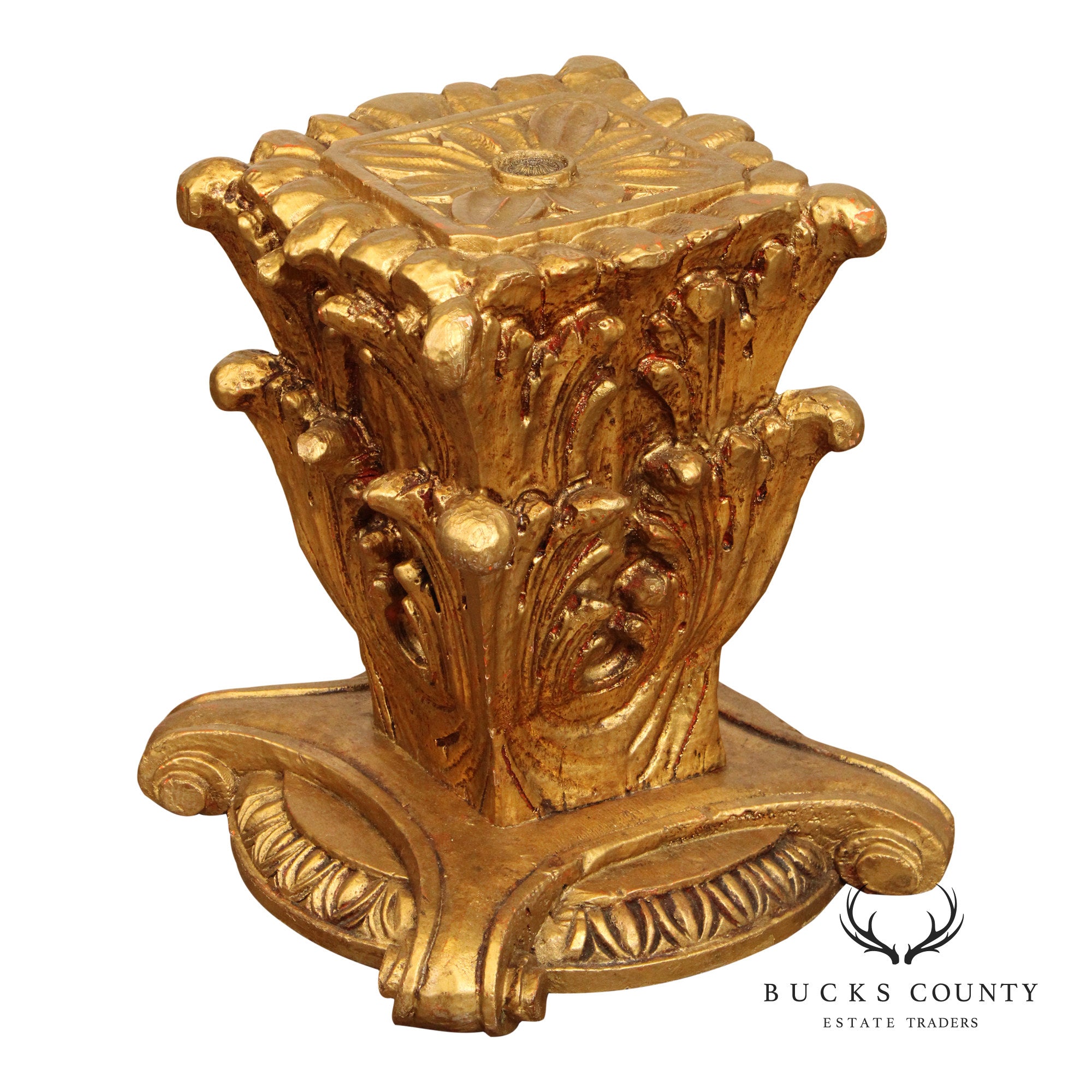 Hollywood Regency Vintage Giltwood Corinthian Capital