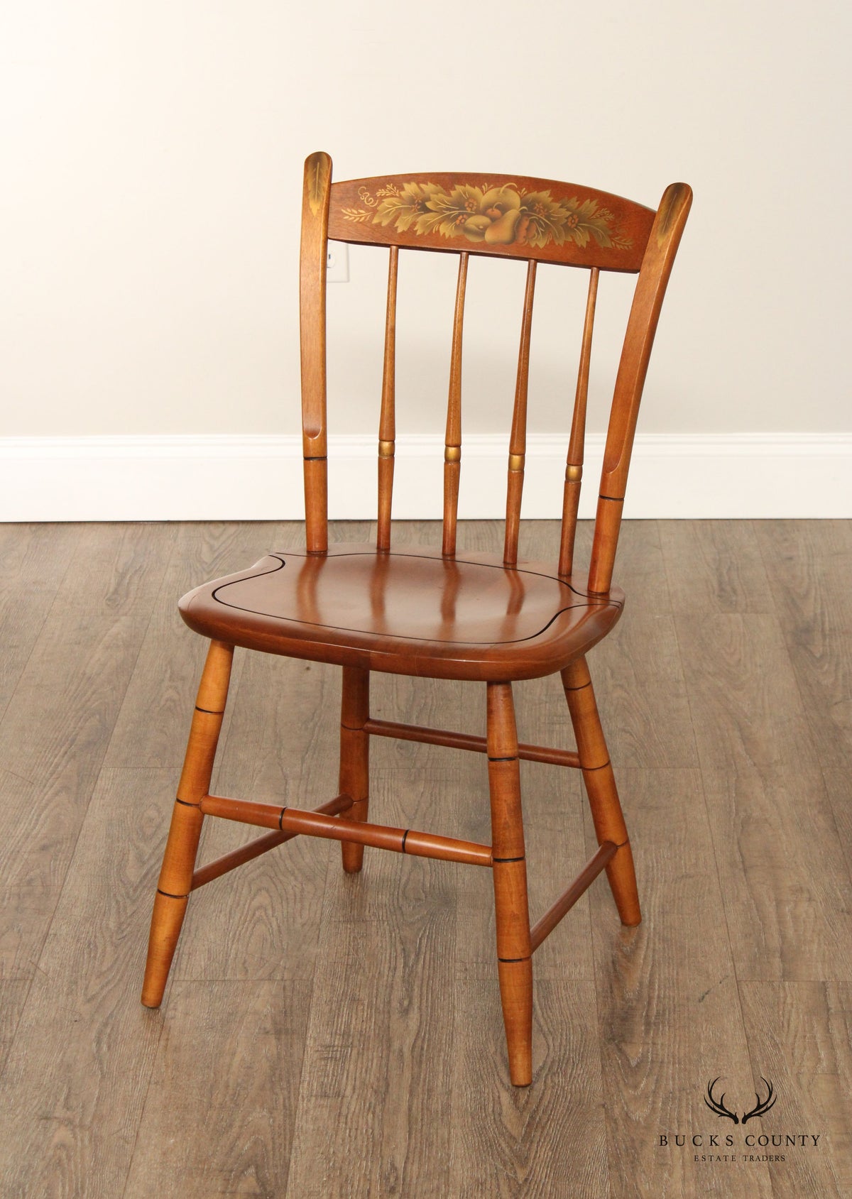 L. Hitchcock Set of Four Faux Bamboo Dining Chairs