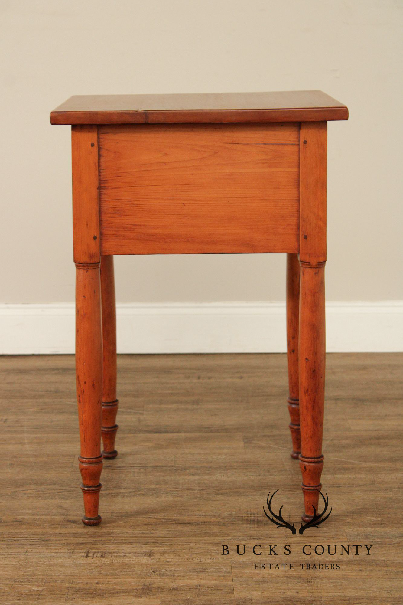 Antique Sheraton Two-Drawer Poplar Nightstand Work Table