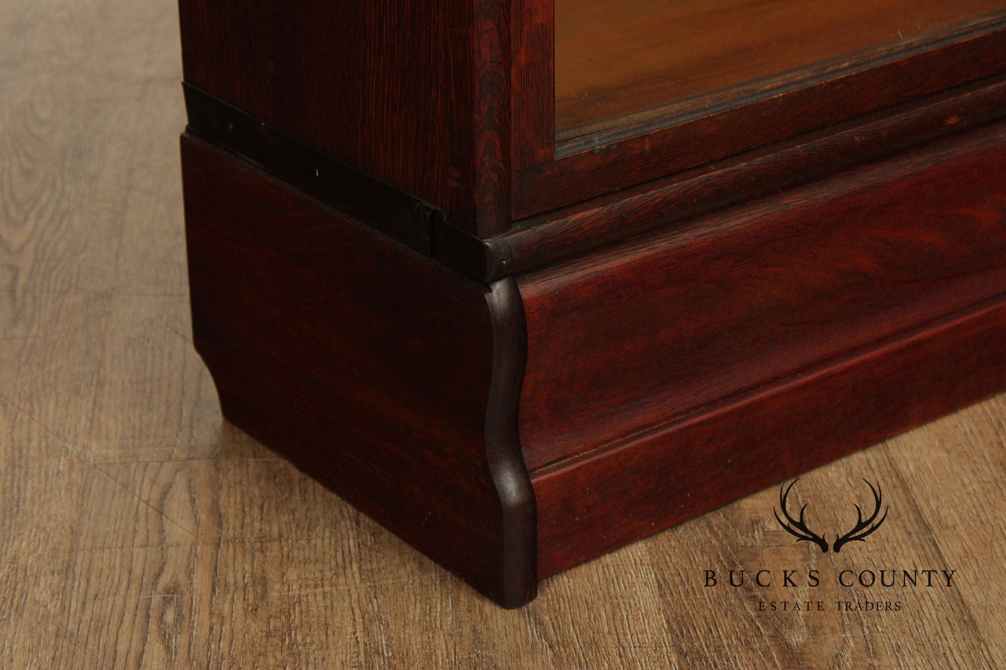 Antique Oak Five-Section Barrister Bookcase