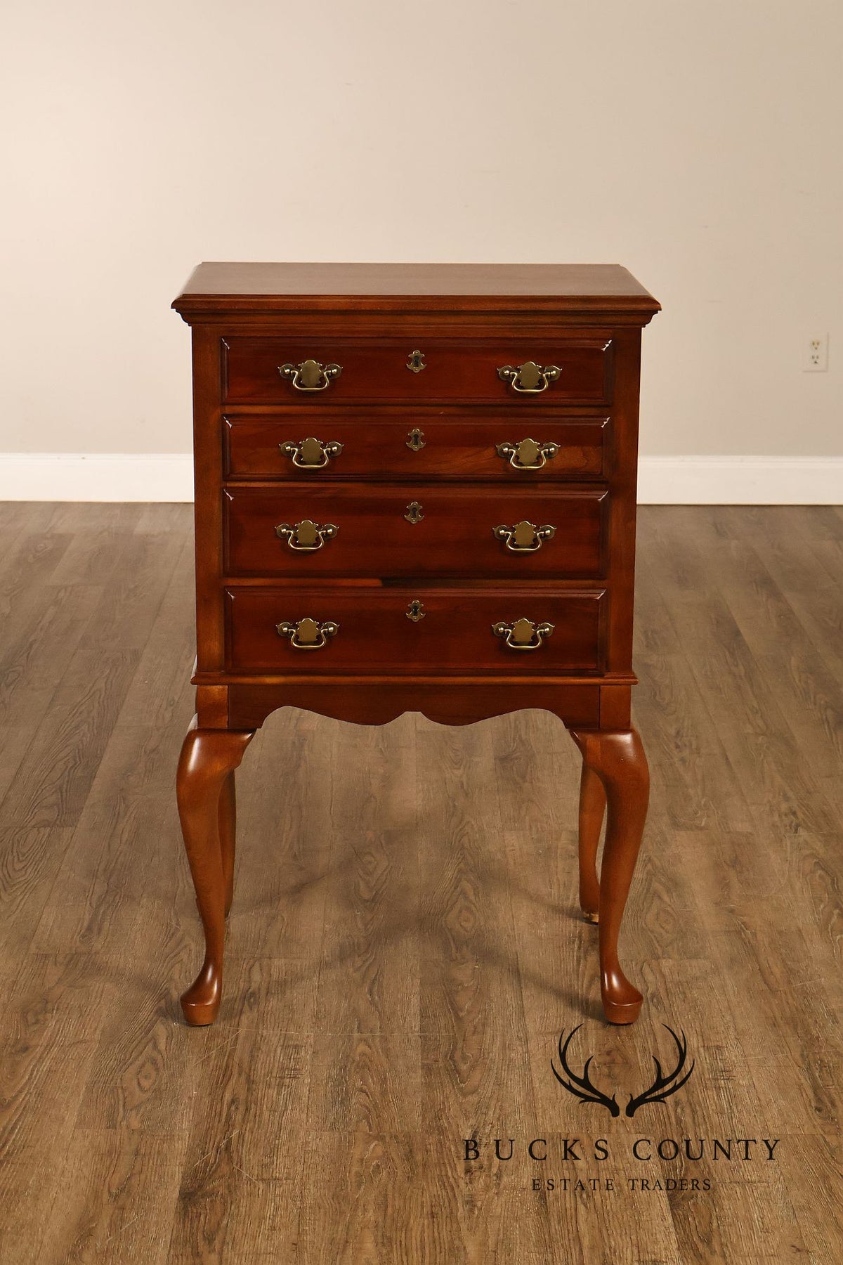 American Drew Solid Cherry Queen Anne Style Silverware Chest