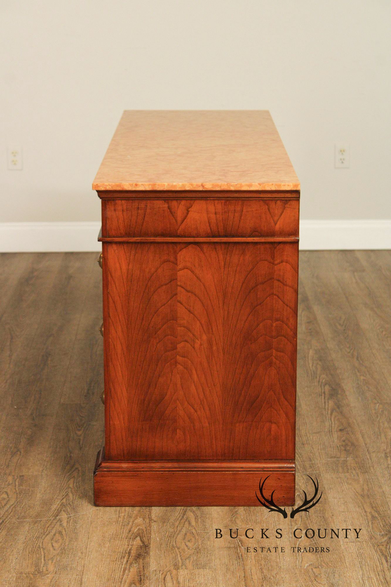 Italian Walnut Marble Top Double Dresser
