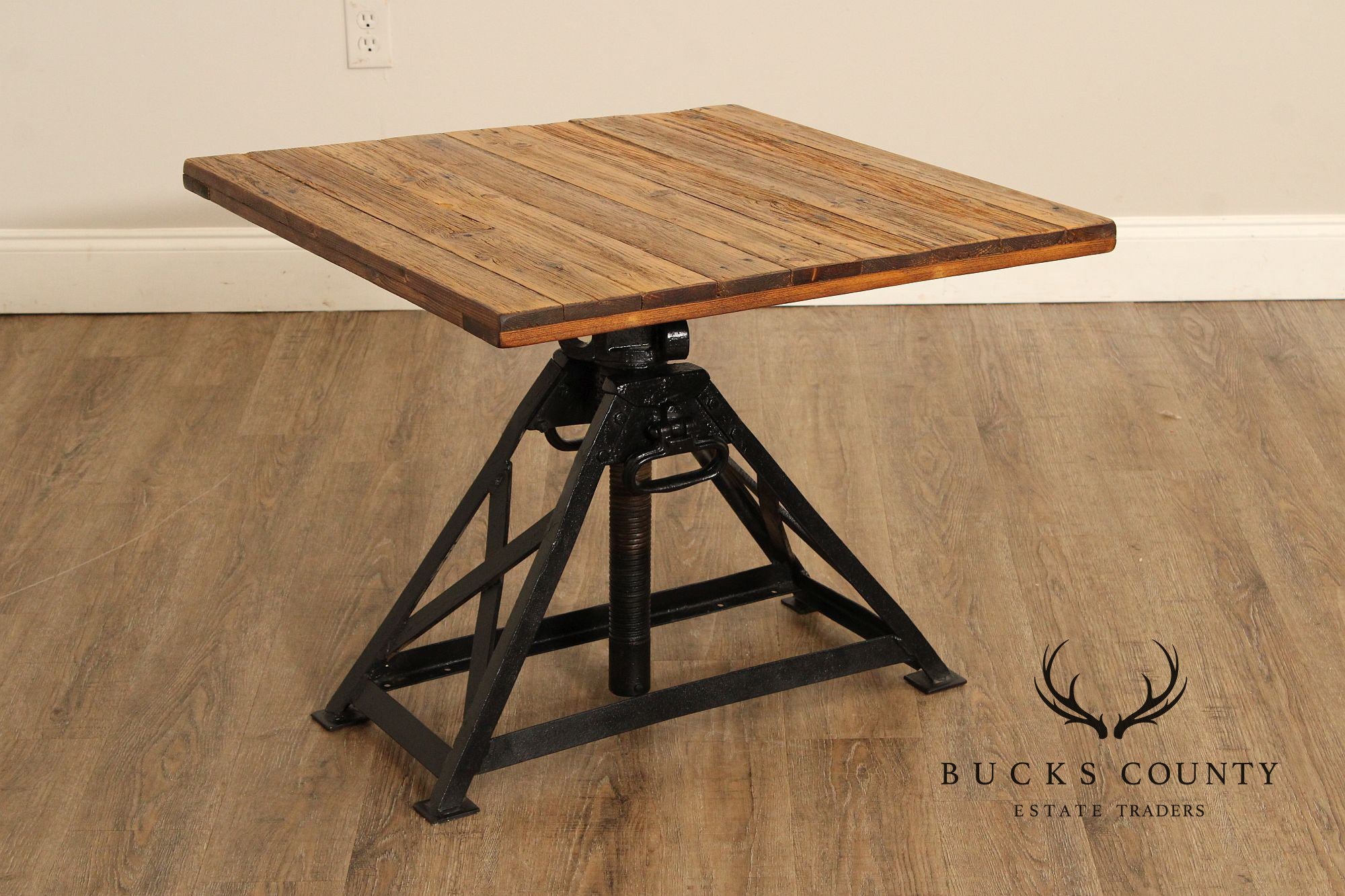 Industrial Style Pair of Adjustable Height Tables