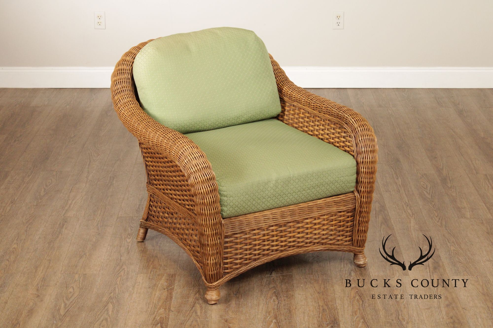 Braxton Culler Pair of Wicker Lounge Chairs