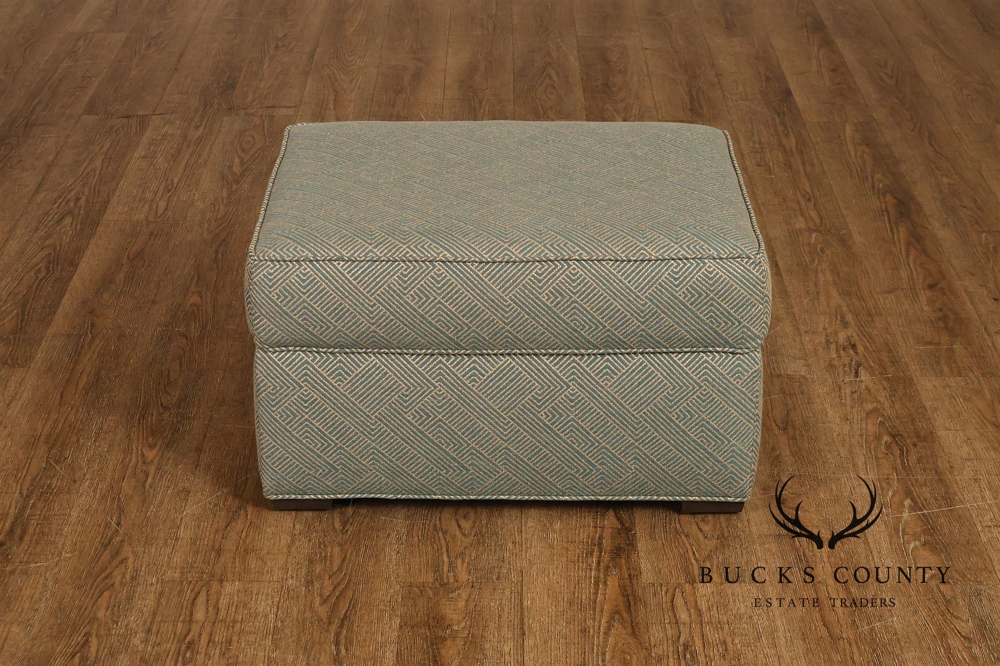 Ethan Allen Pair Of Upholstered Ottoman Footstools