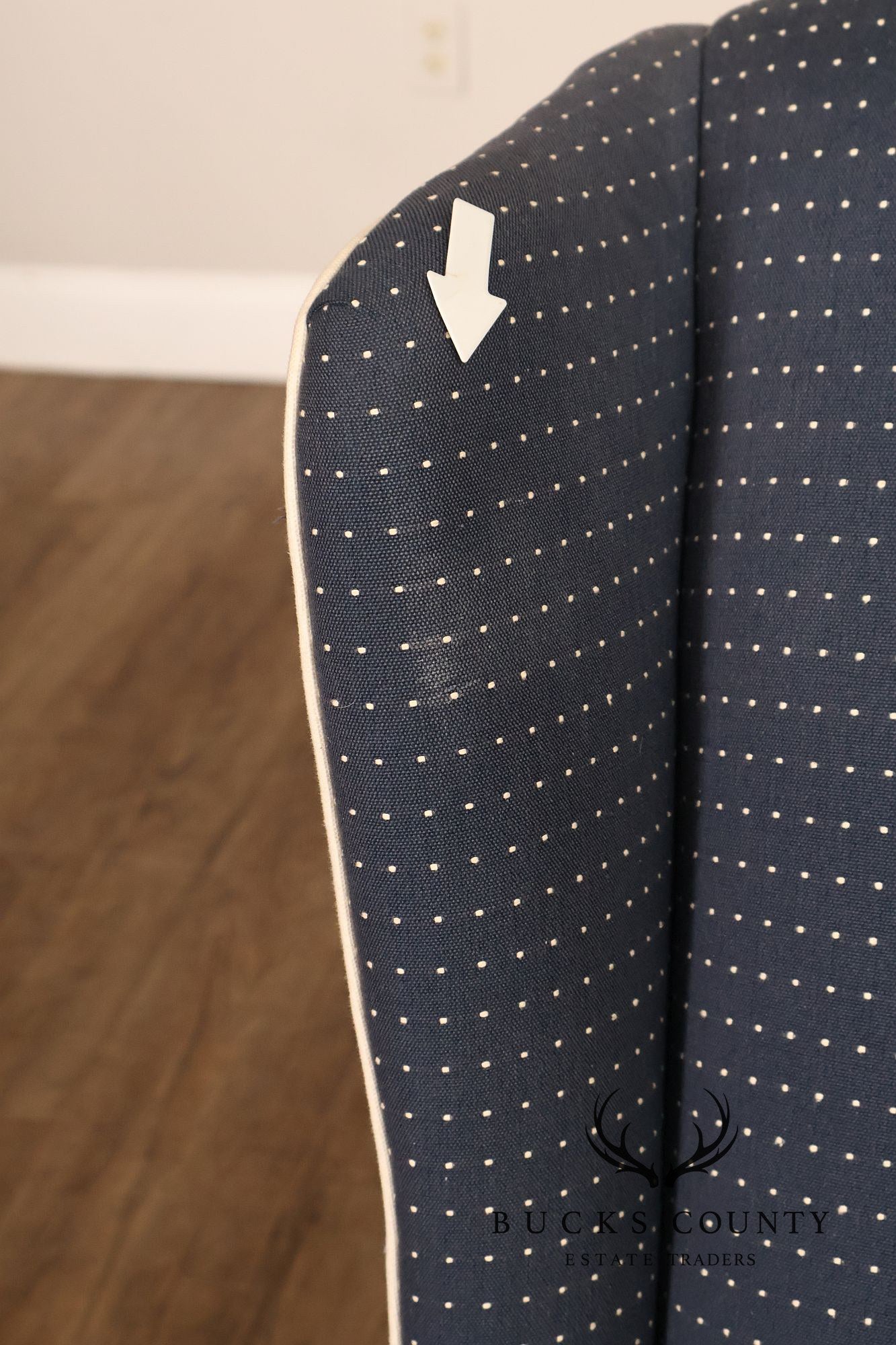 Vintage Queen Anne Style Upholstered Wing Chair