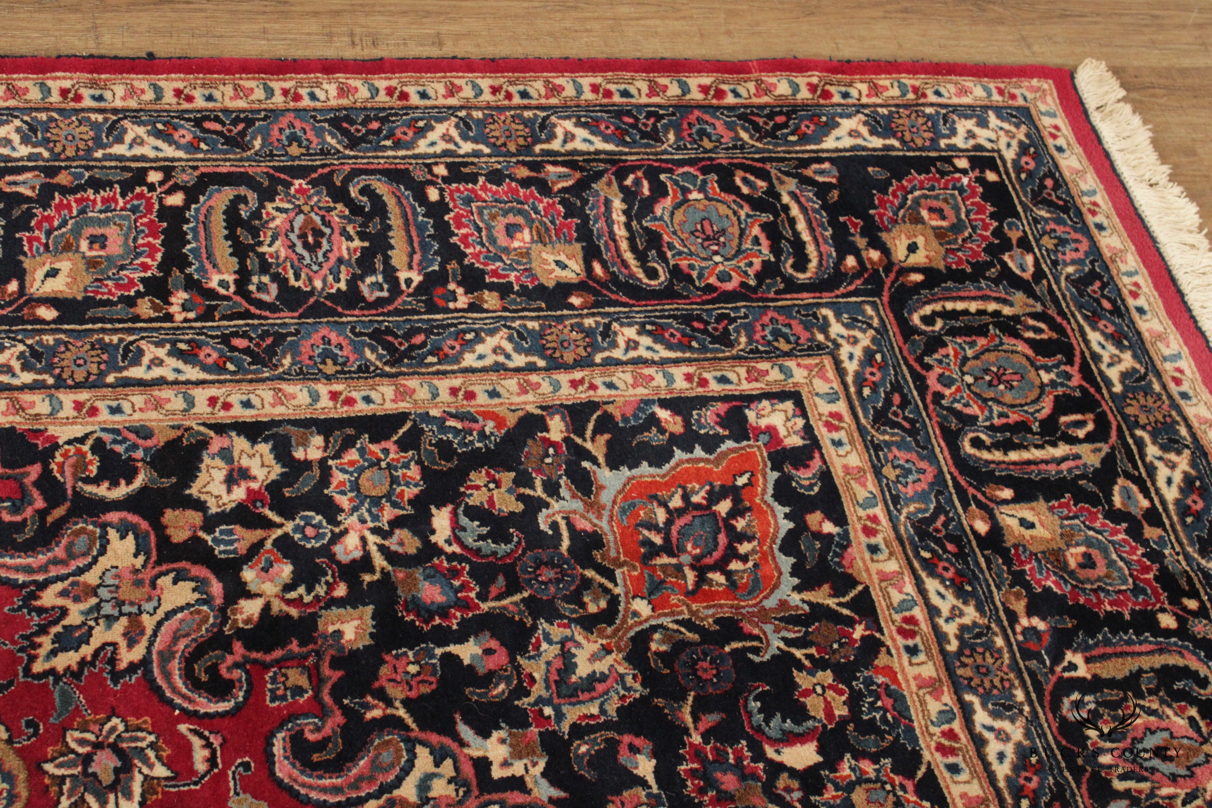 Persian Tabriz Wool Area Rug With Medallion 13' x 10'