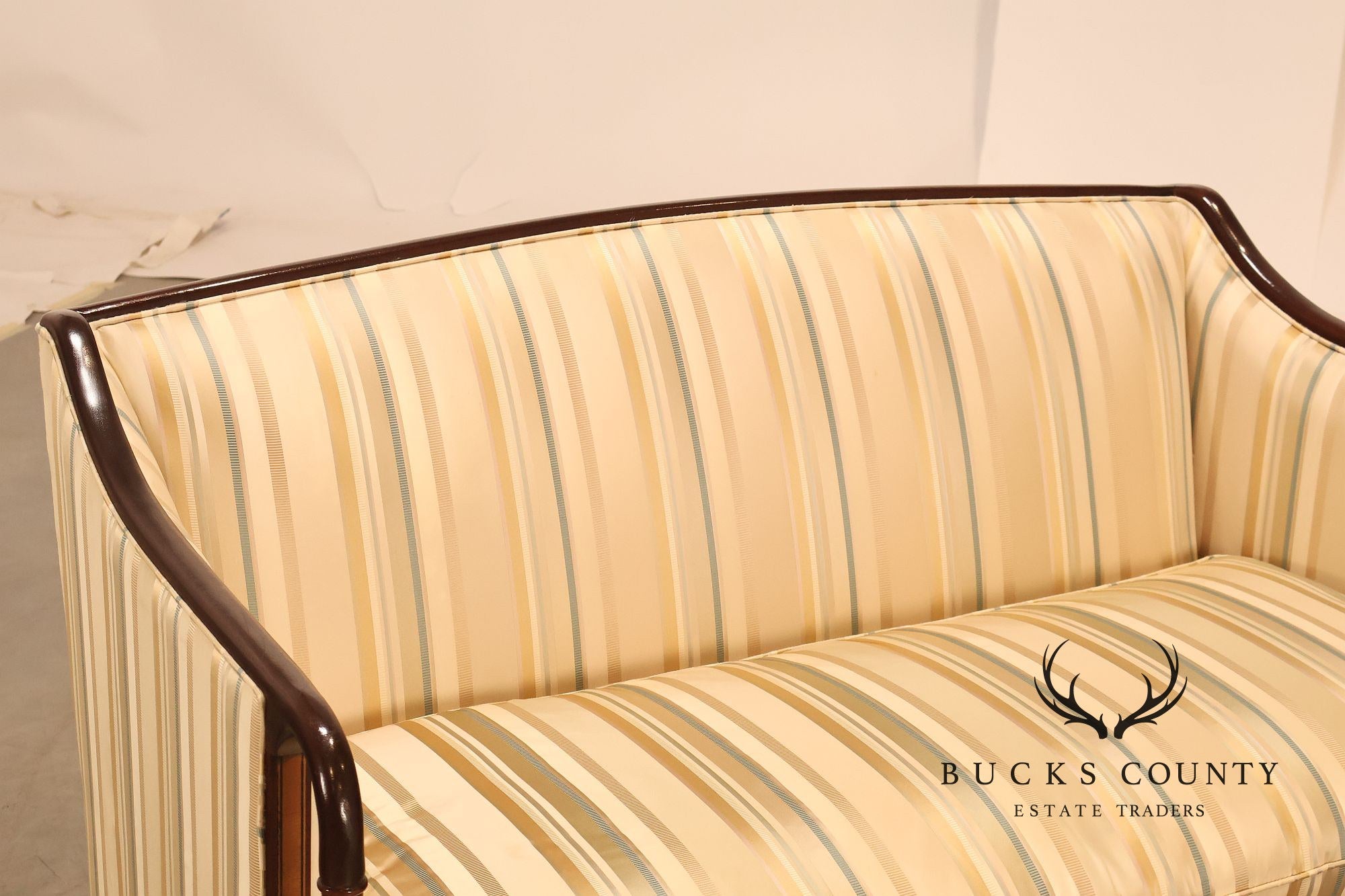 Southwood Sheraton Style Inlaid Mahogany Loveseat