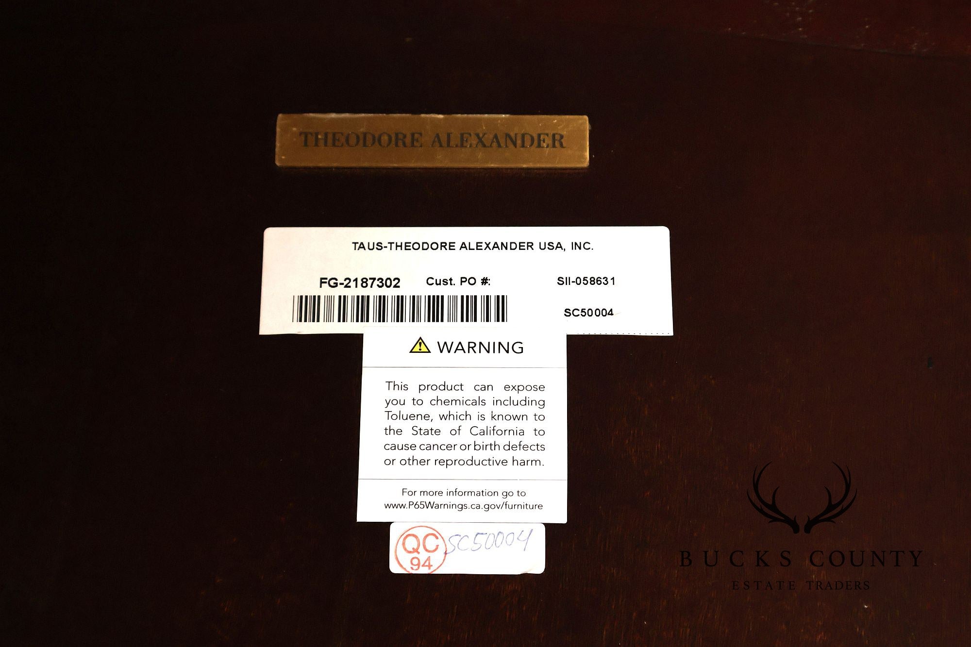 Theodore Alexander Pair of 'Adolphus' Mahogany Side Tables