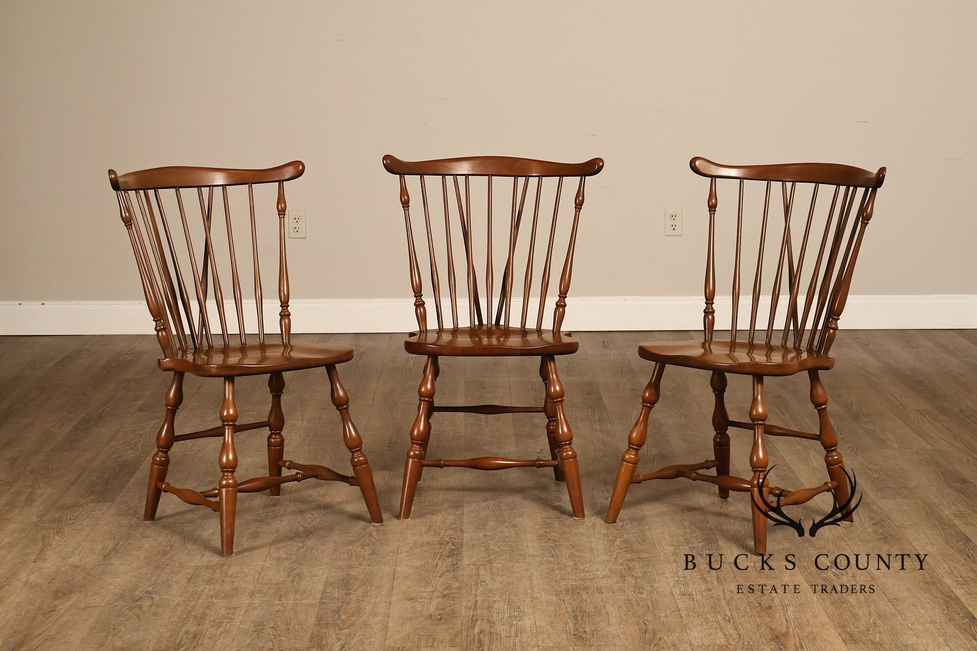 Pennsylvania House Vintage Set of Three Cherry Windsor Chairs