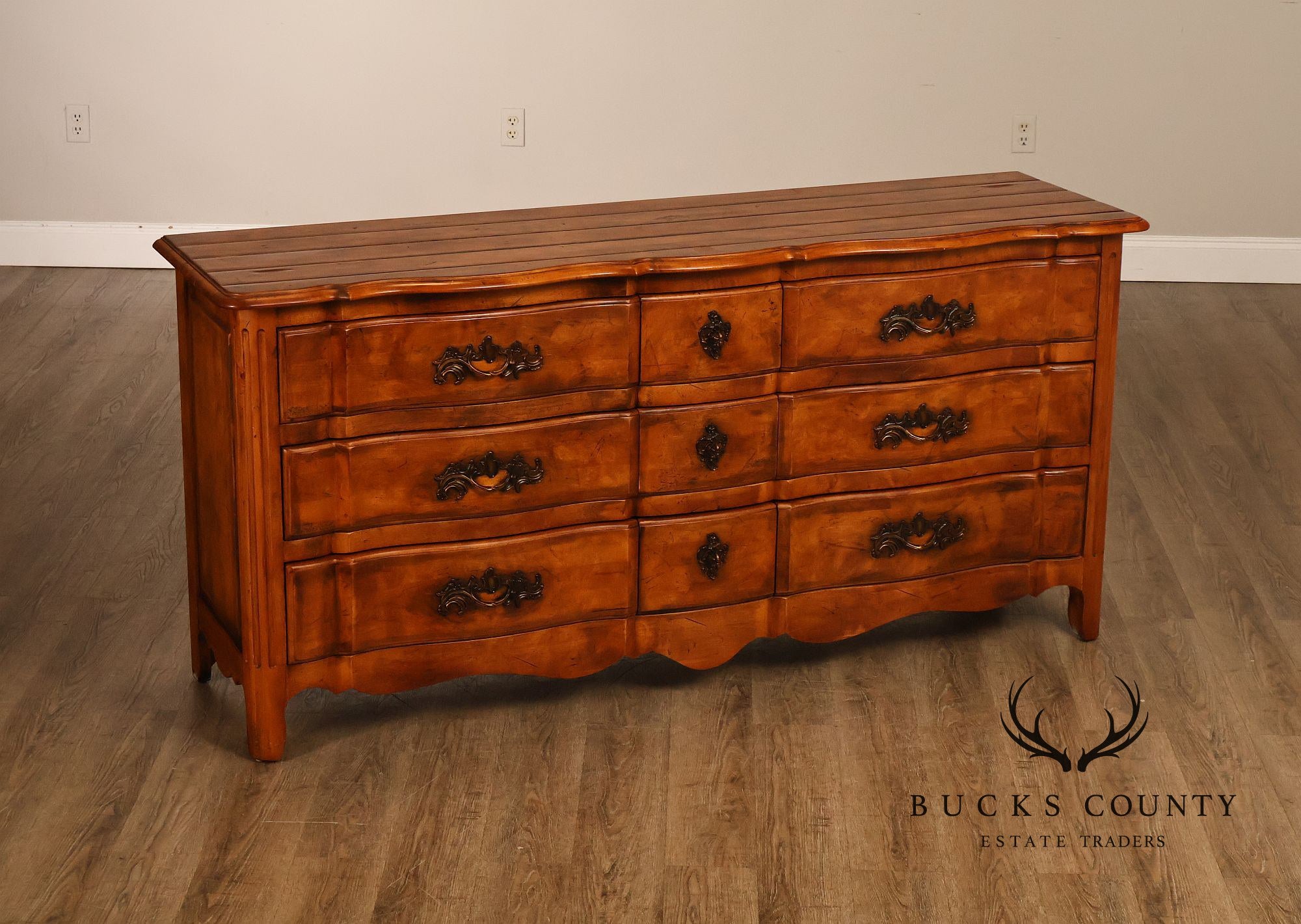 Century Louis XV Style French Provincial Triple Dresser