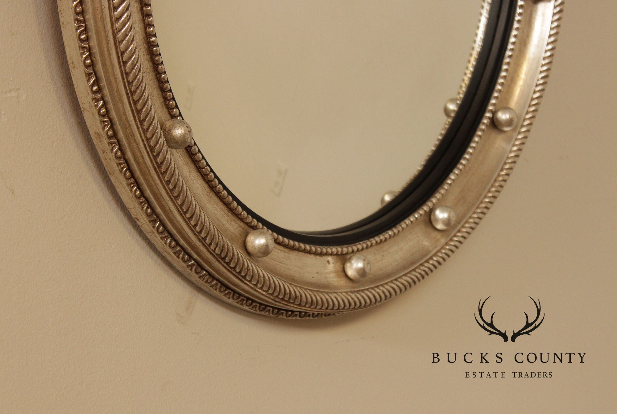 Friedman Brothers Round Silver Painted Bullseye Mirror