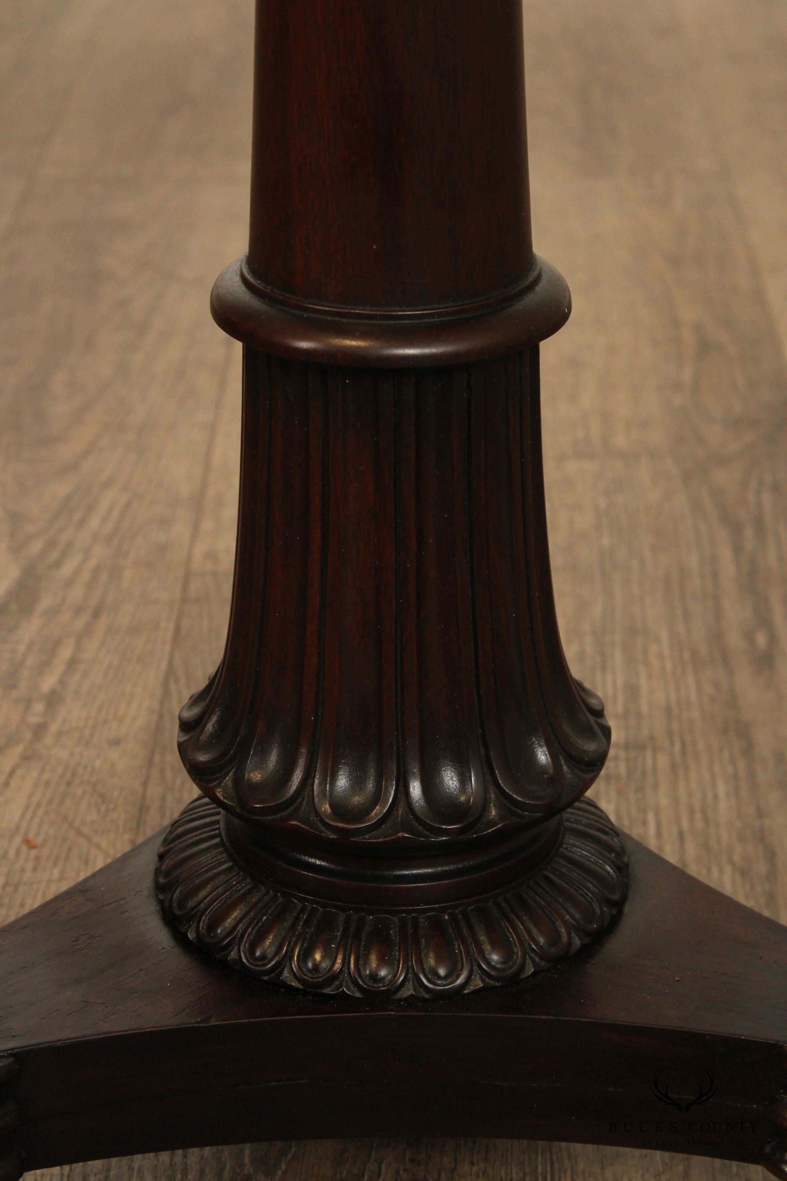 Antique Classical Mahogany Marble Top Pedestal