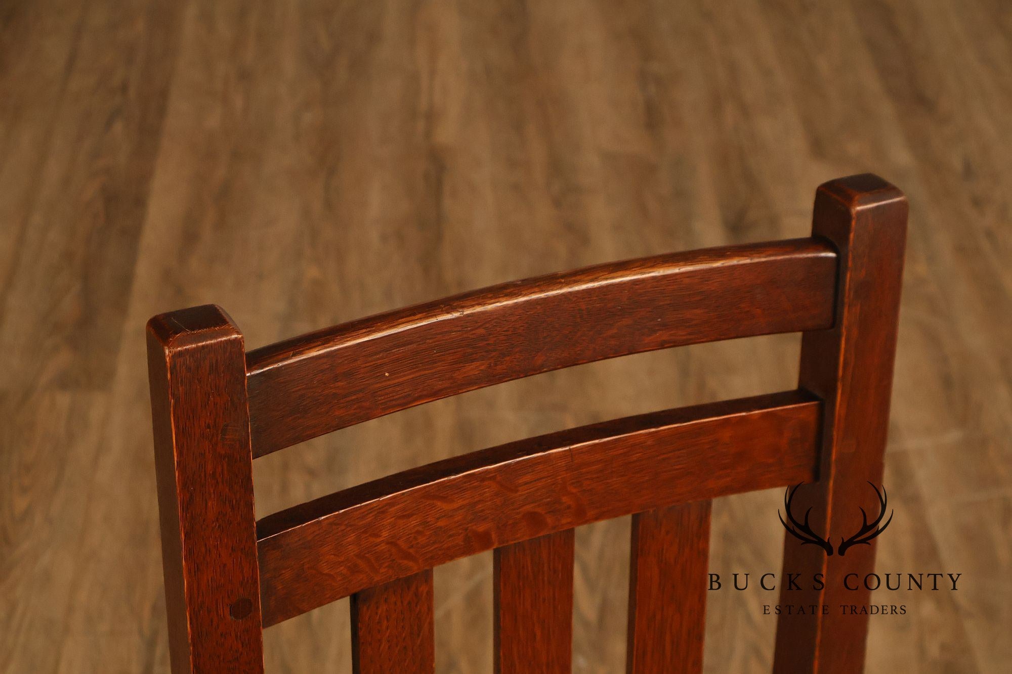 Antique Limbert Set Of 6 Arts & Crafts Oak Dining Chairs