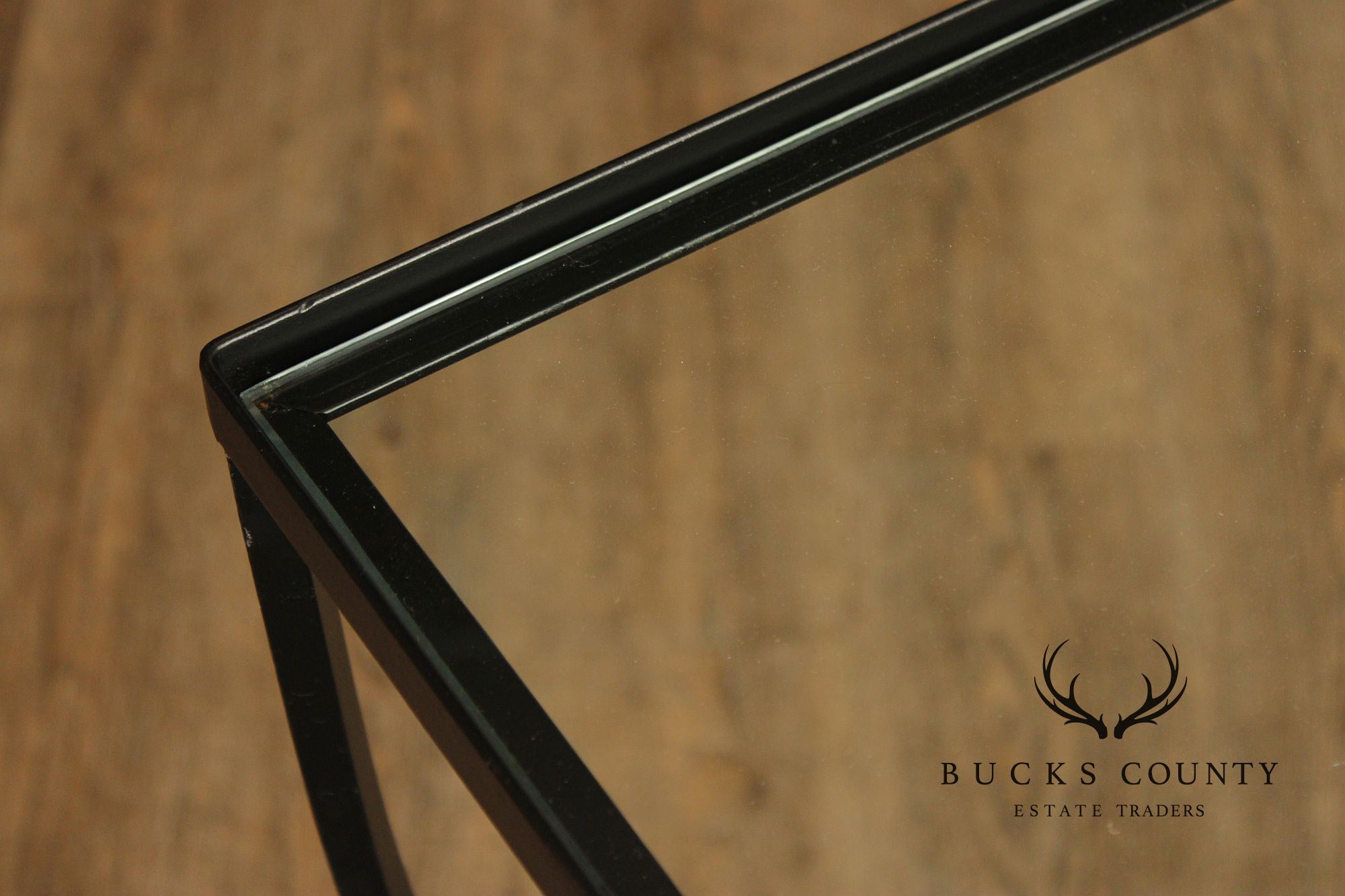 Salterini Style Wrought Iron & Glass Rectangular Console Table