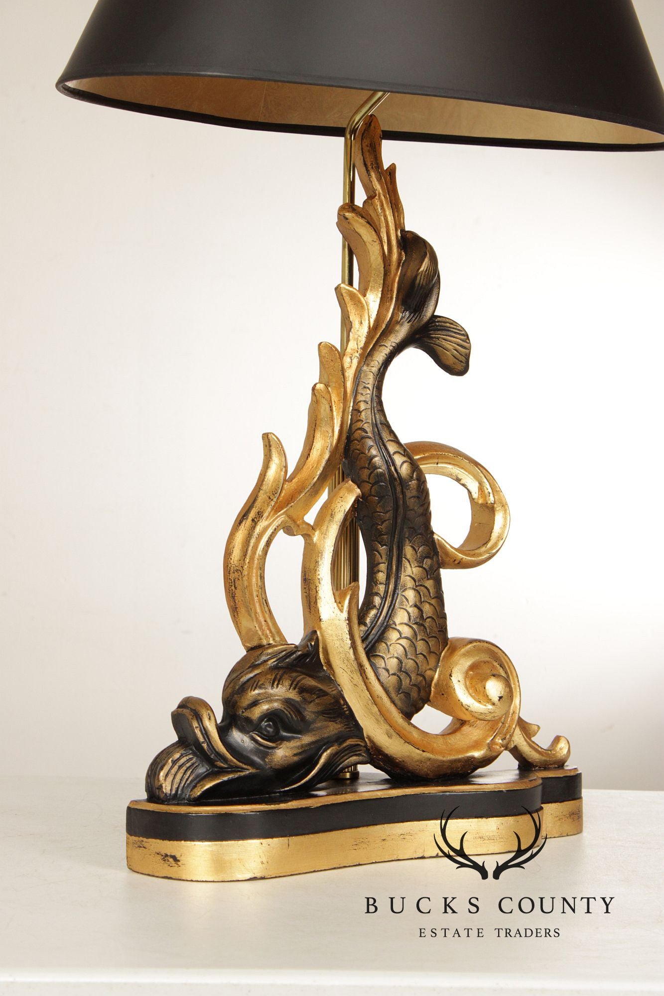 Chelsea House Gilt Carved Dolphin Table Lamp