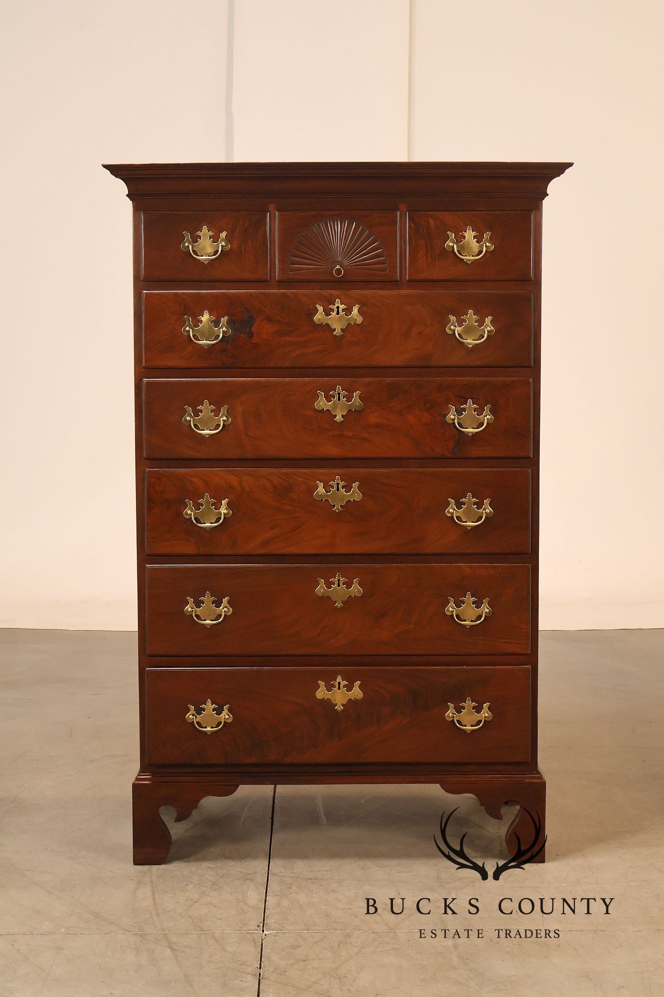 Chippendale Style Walnut Highboy Chest Of Drawers
