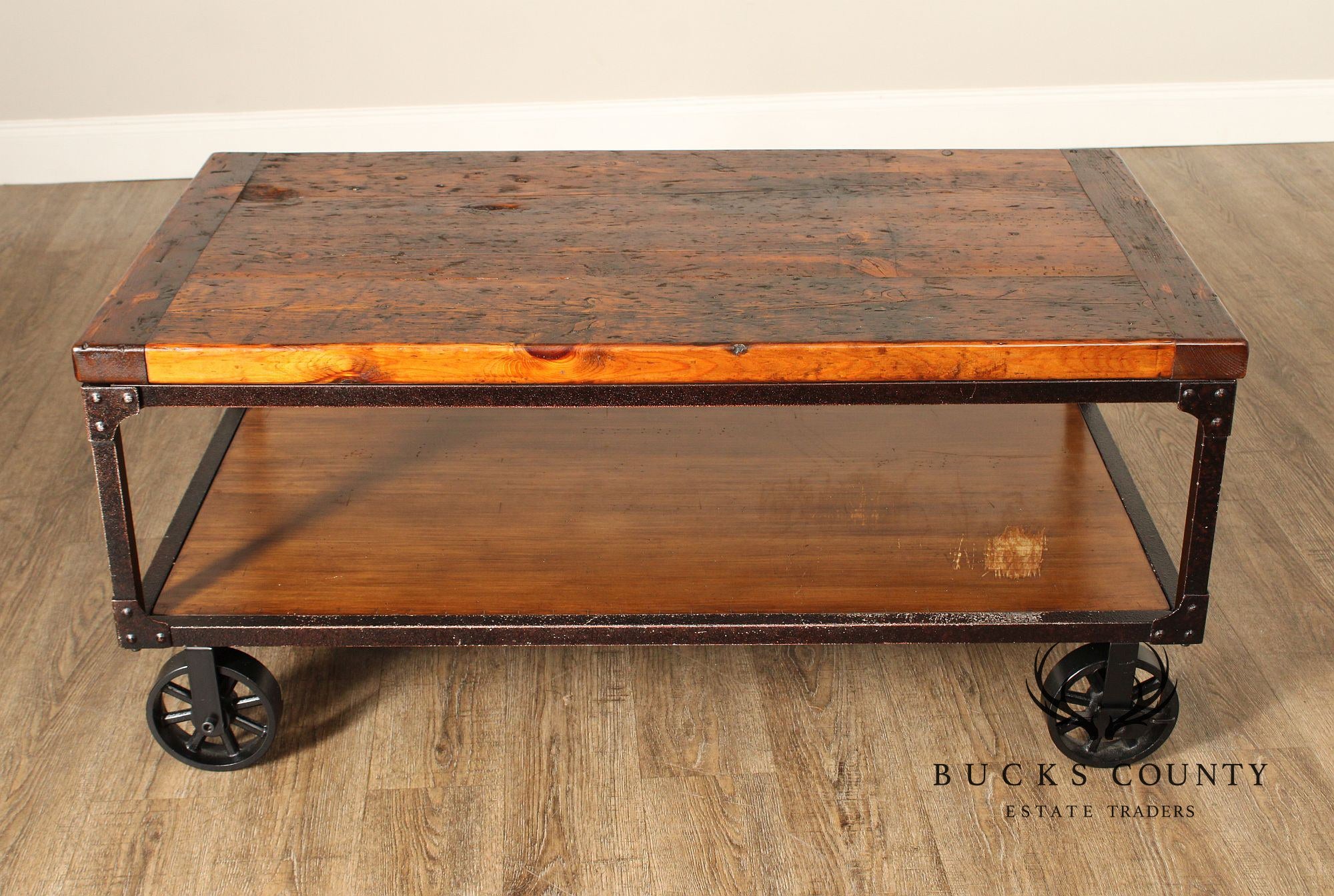 Industrial Style Rolling Coffee Table