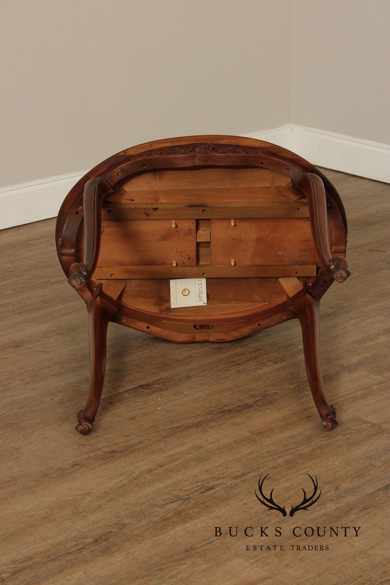 Century Furniture French Louis XV Style Carved Oval Side Table