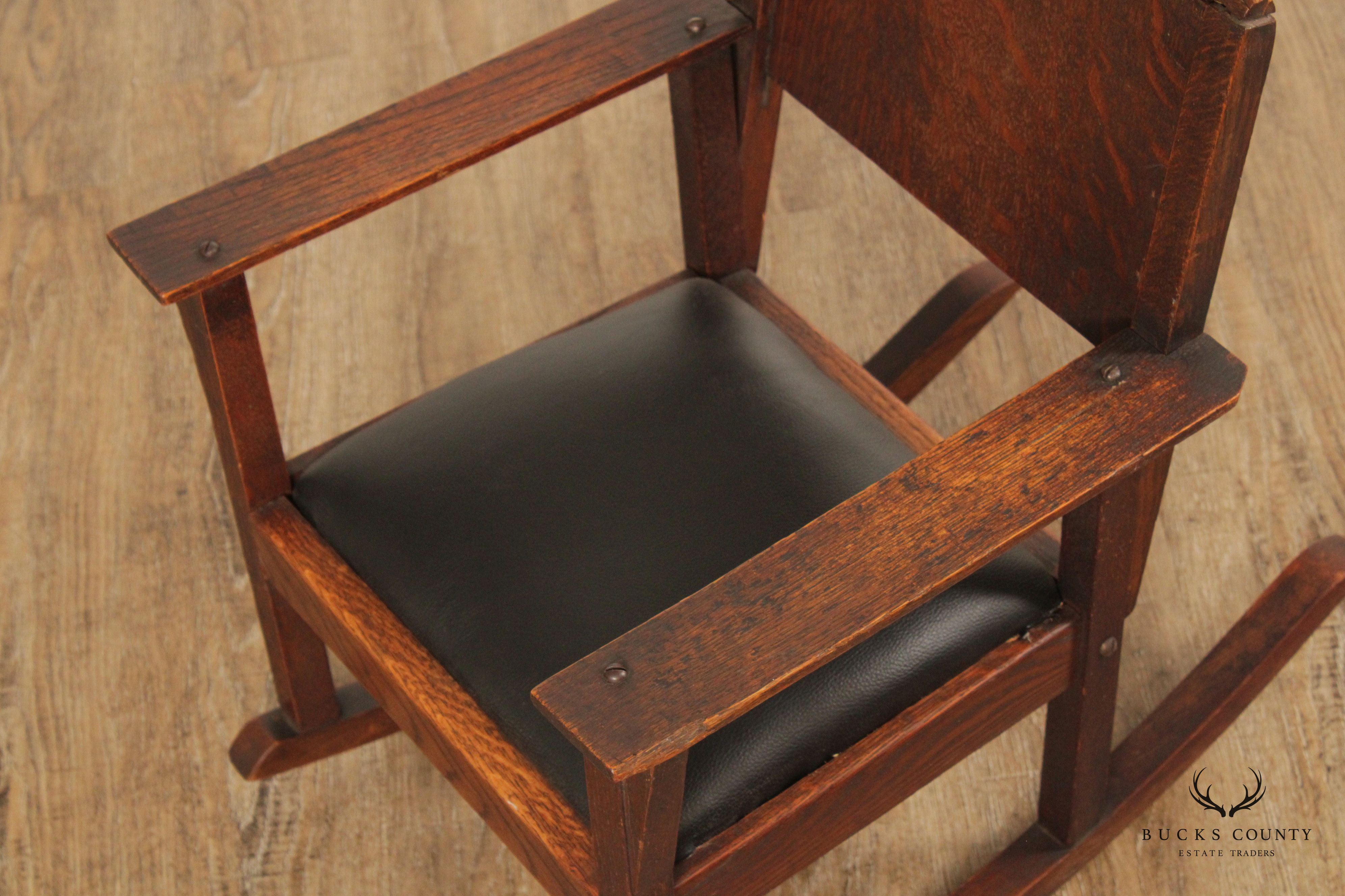 Antique Mission Oak Children's Rocking Chair