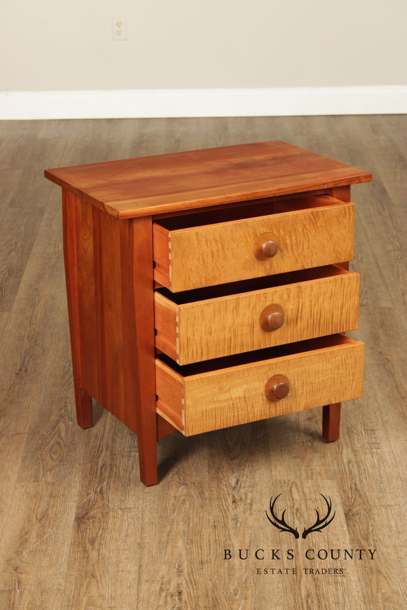 Stickley Mission Collection Harvey Ellis Cherry Three Drawer Nightstand