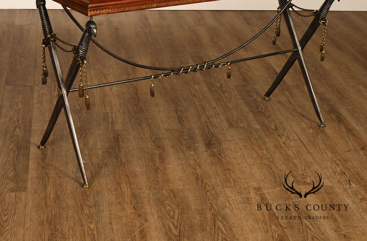 Maitland Smith Leather Top Sword Console