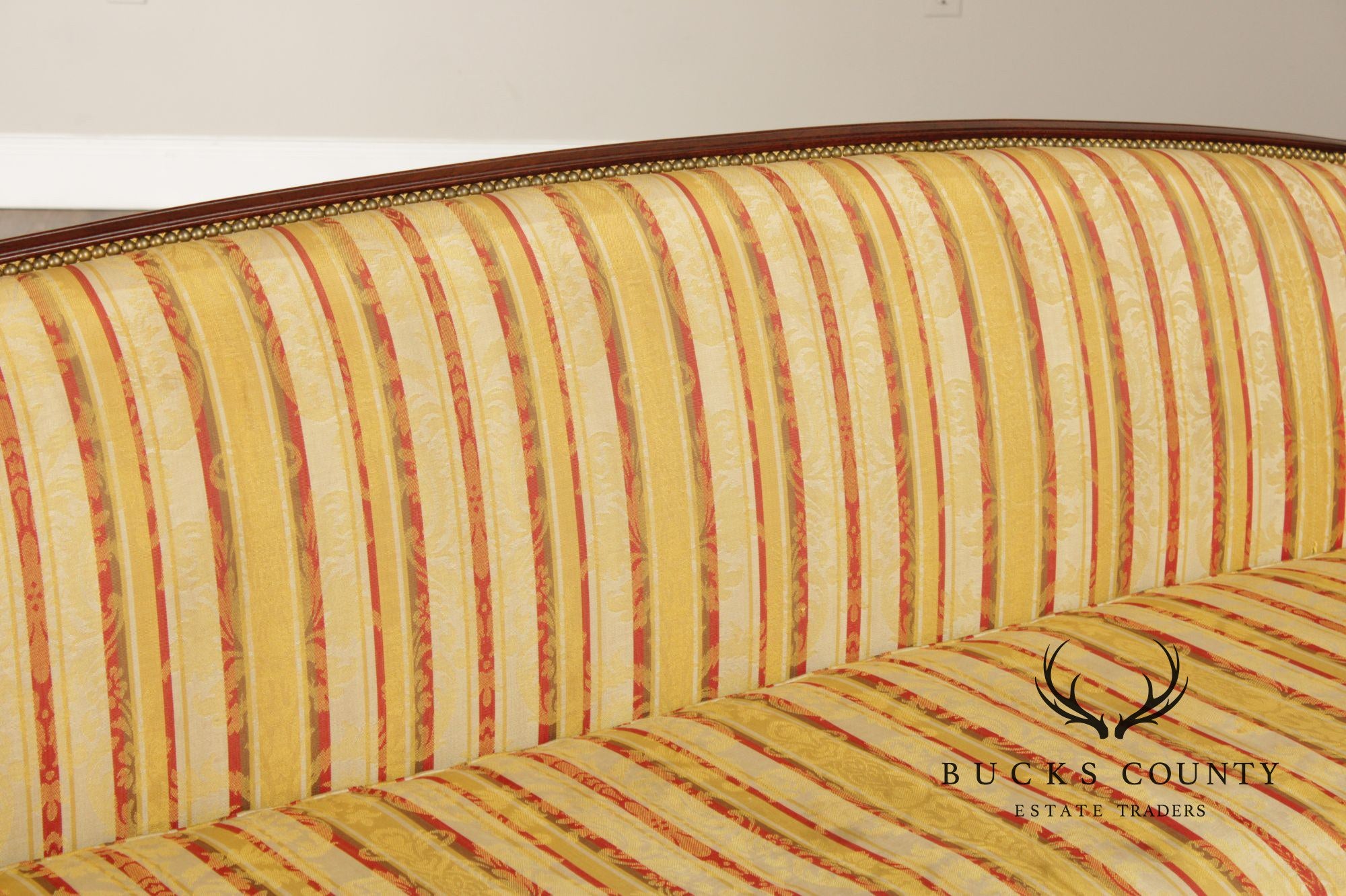 Sheraton Style Upholstered Mahogany Sofa