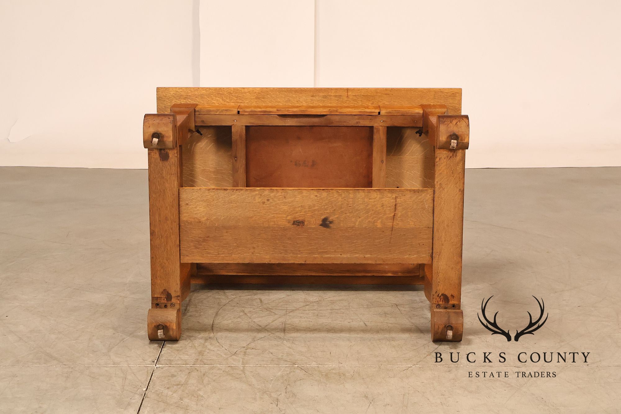 Empire Style Antique Oak Library Table