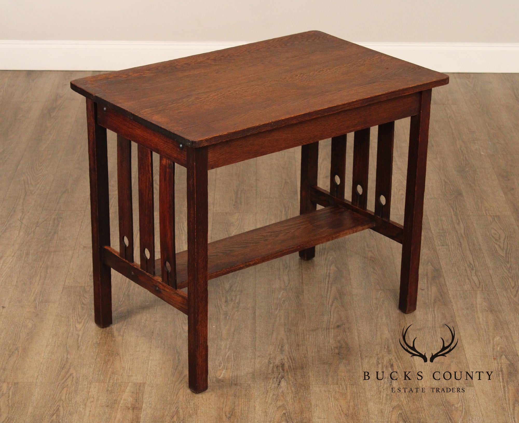 Antique Arts & Crafts Period Oak Library Table