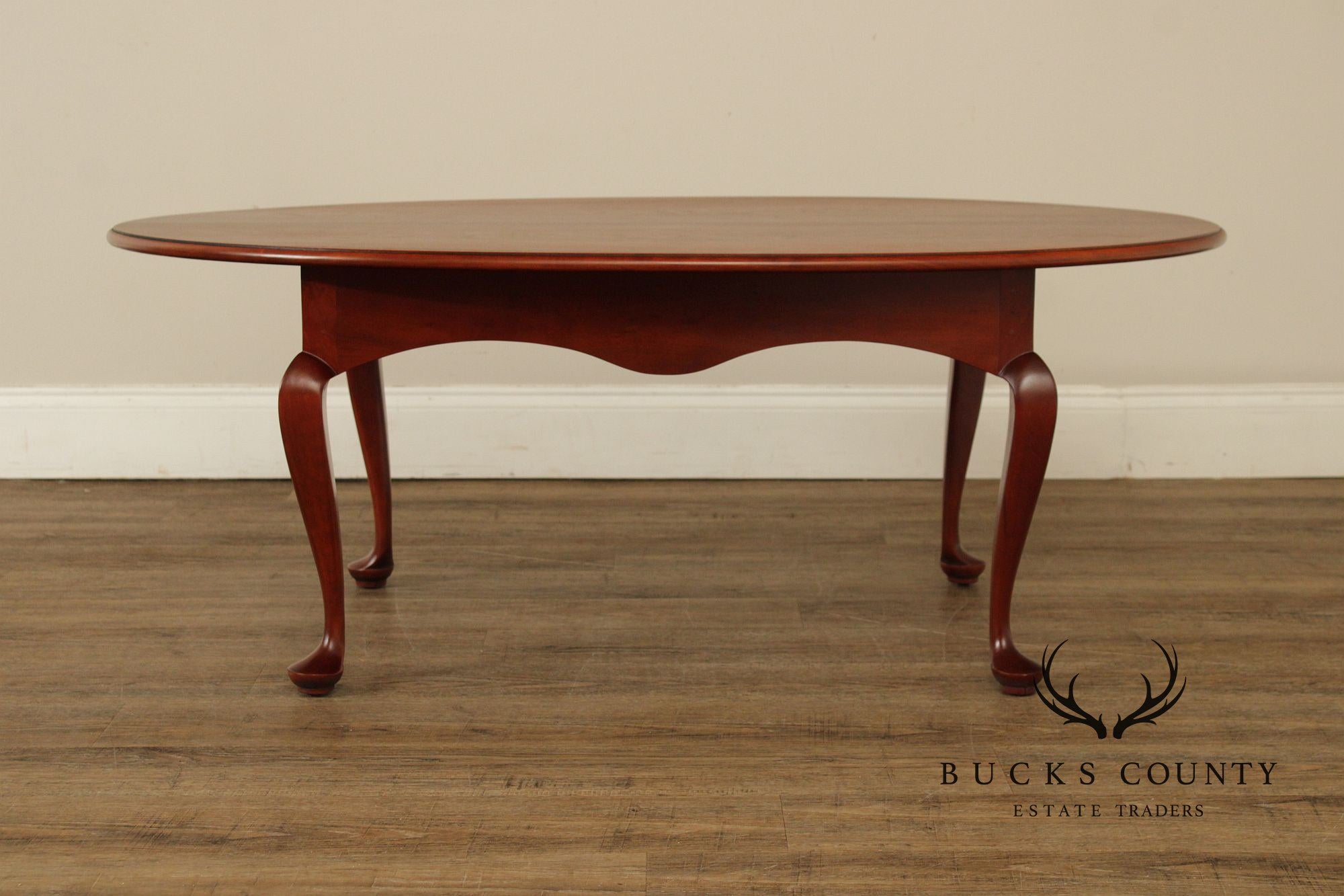 Bench Made Queen Anne Style Oval Cherry Coffee table
