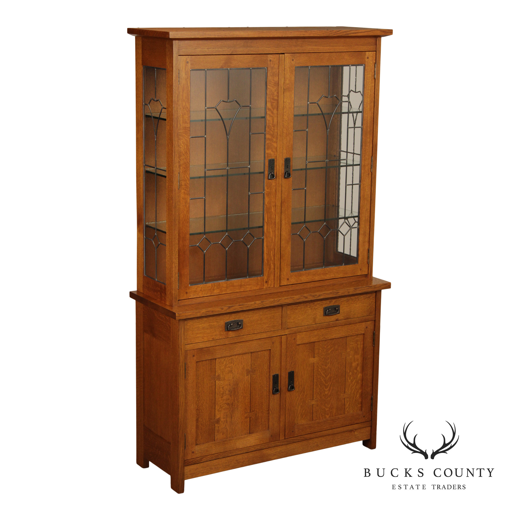 Stickley Mission Collection Oak Two Door Buffet with China Top