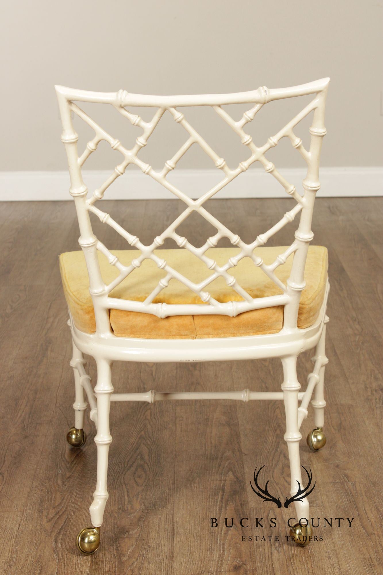 Kessler Industries Hollywood Regency Faux Bamboo Set of Four Painted Dining Chairs