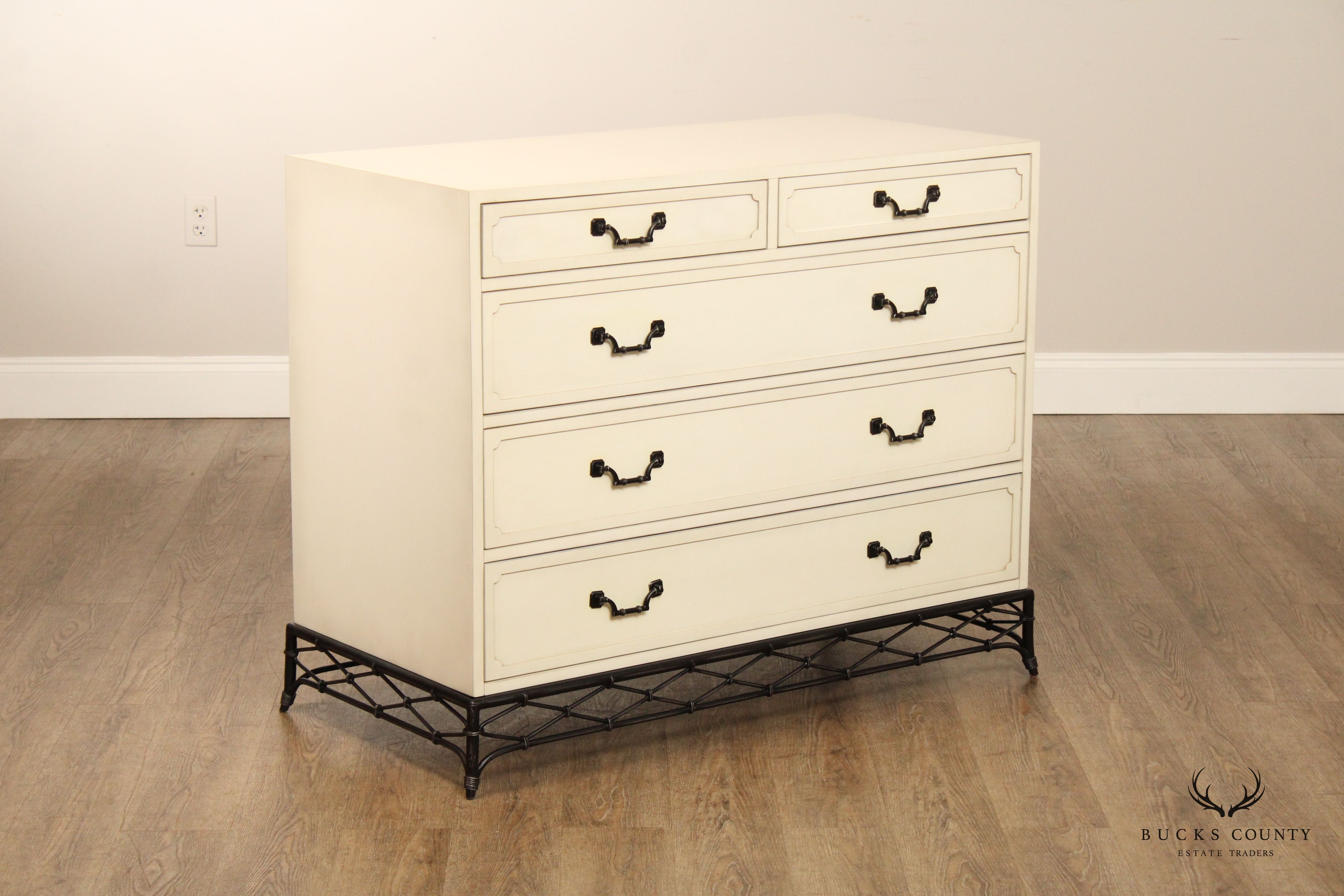 Alden Parkes Designs 'Bamboo' White Lacquer Chest of Drawers