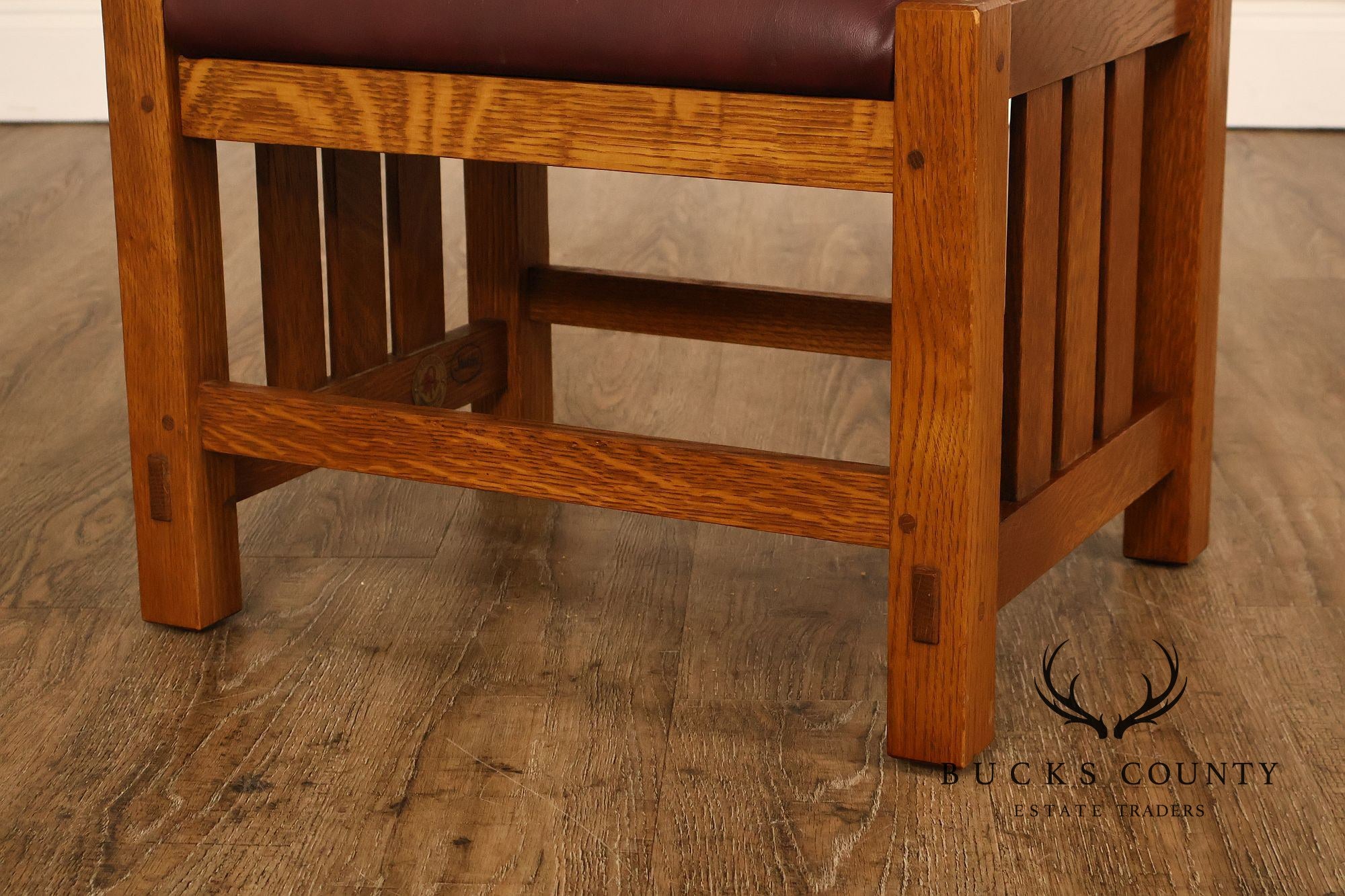 Stickley Mission Collection Oak Spindle Footstool