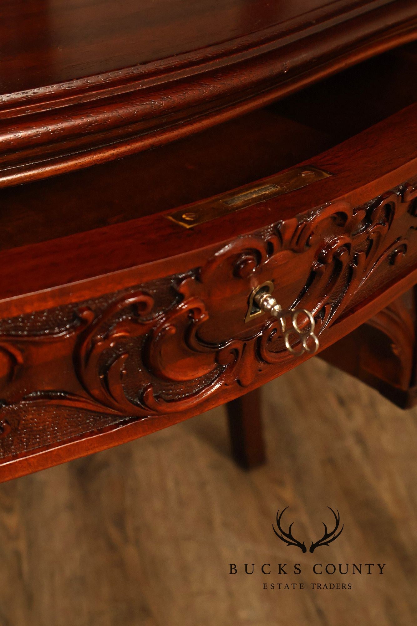 RJ Horner Antique Carved Mahogany Vanity With Mirror