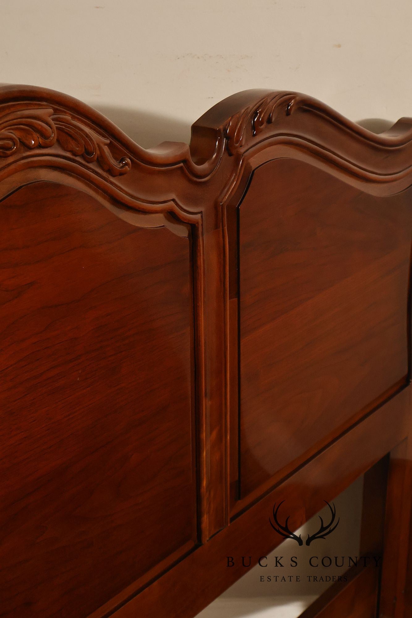 Henredon Carved Cherry King Size Bed Frame