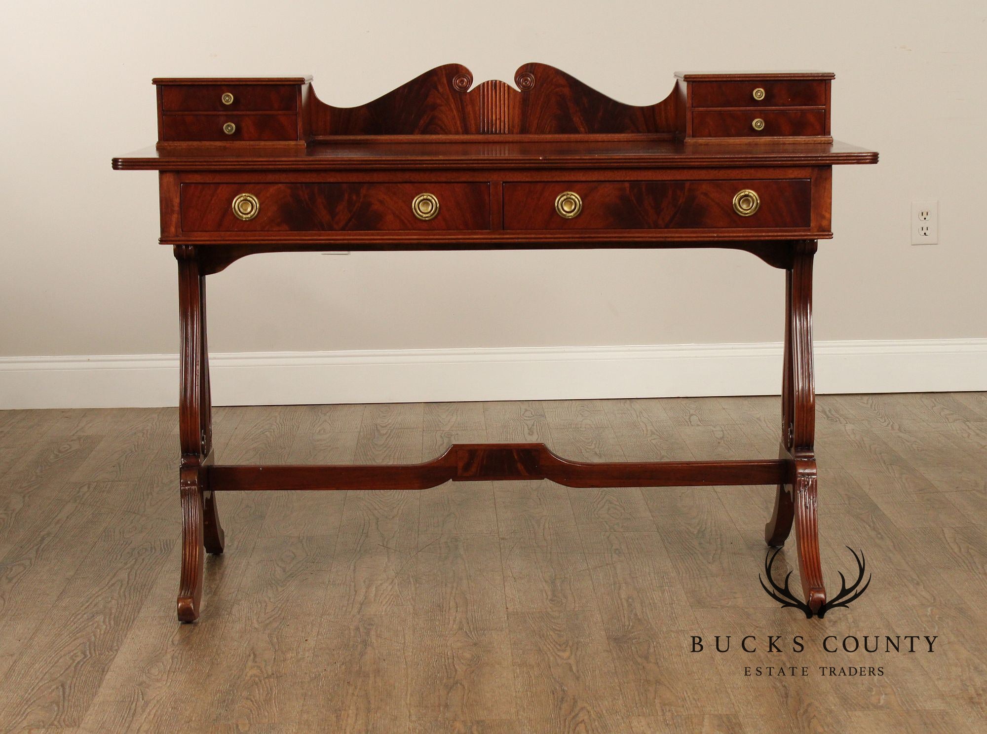 English Regency Style Vintage Mahogany Writing Desk