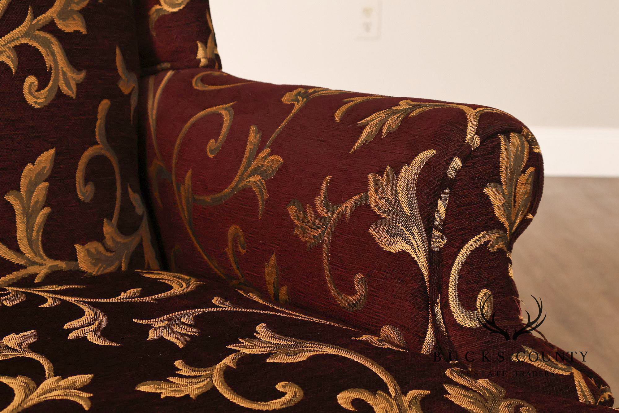 Traditional Queen Anne Style Upholstered Wingback Chair