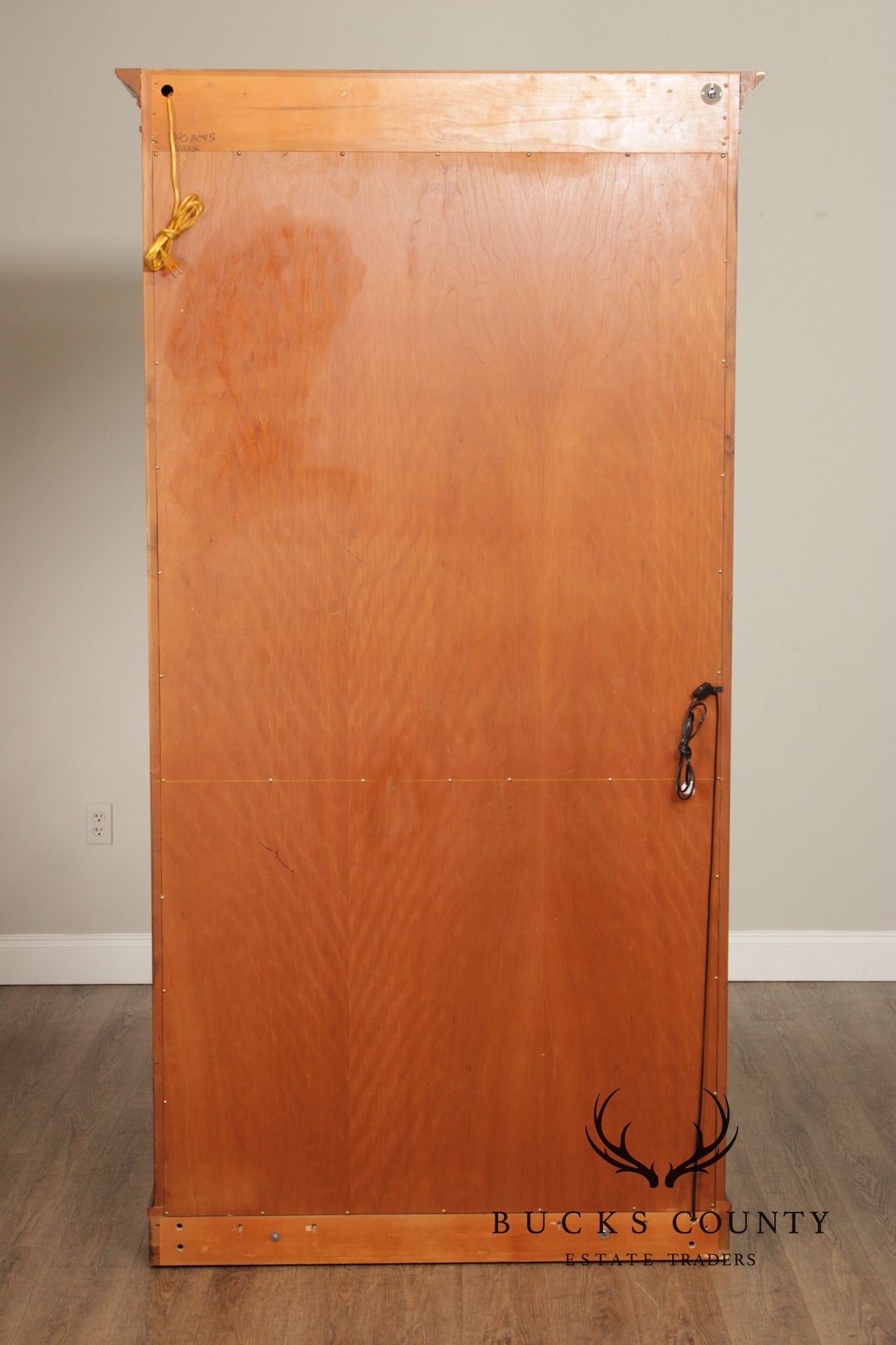 Union National Traditional Cherry Lighted Two Door Display Cabinet